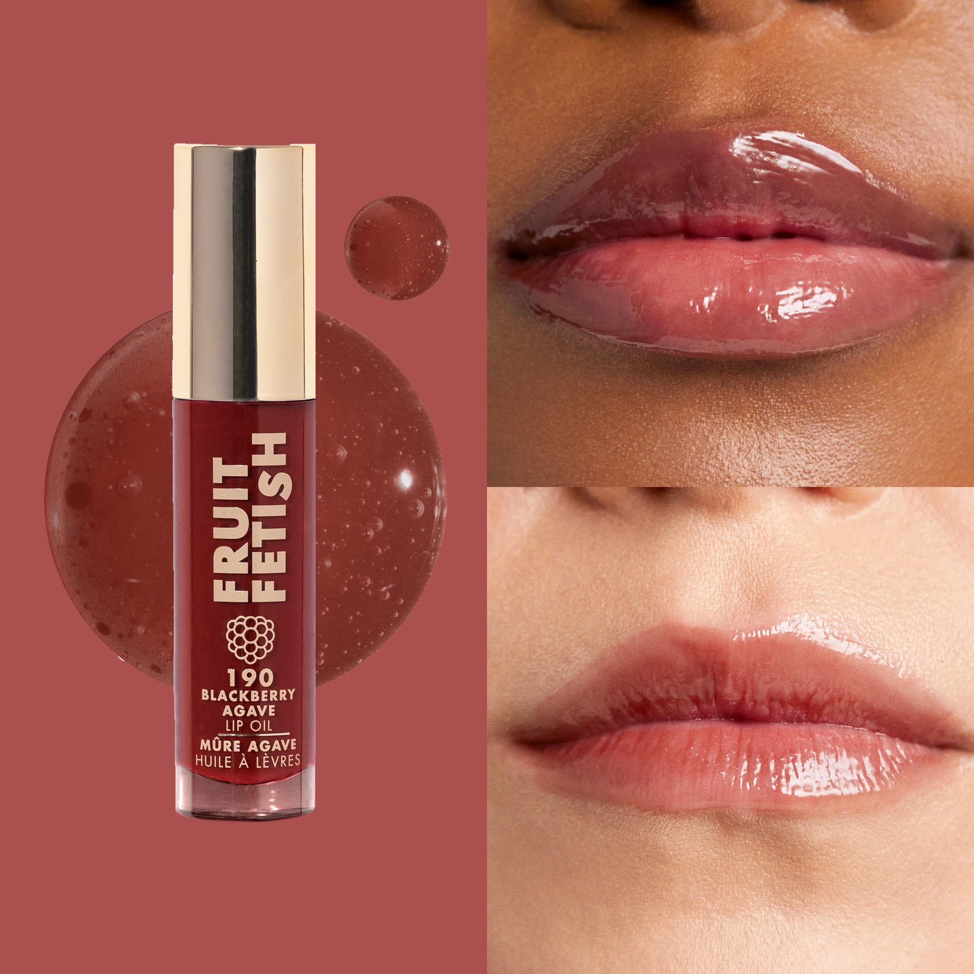 Milani Fruit Fetish Lip Oil with Vitamin E - Hydrating Lip Treatment with Blackberry Agave & Fruit Extracts - Moisturizing Lip Gloss for Dry Lips - Perfect for Daily Use & Night Care