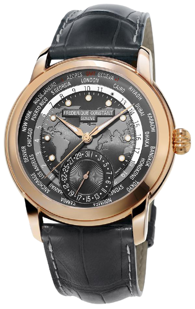 Frederique Constant Worldtimer Manufacture Automatic Watch FC-718DGWM4H4 - Luxury Swiss Timepiece for Men, Business & Travel Enthusiasts