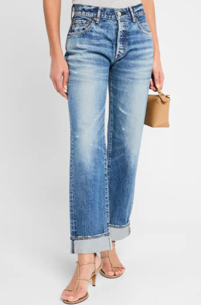 Moussy MV Aquebogue Straight Leg Jeans for Women - High Waist Slim Fit Denim Pants | Perfect for Casual Wear, Office & Date Night