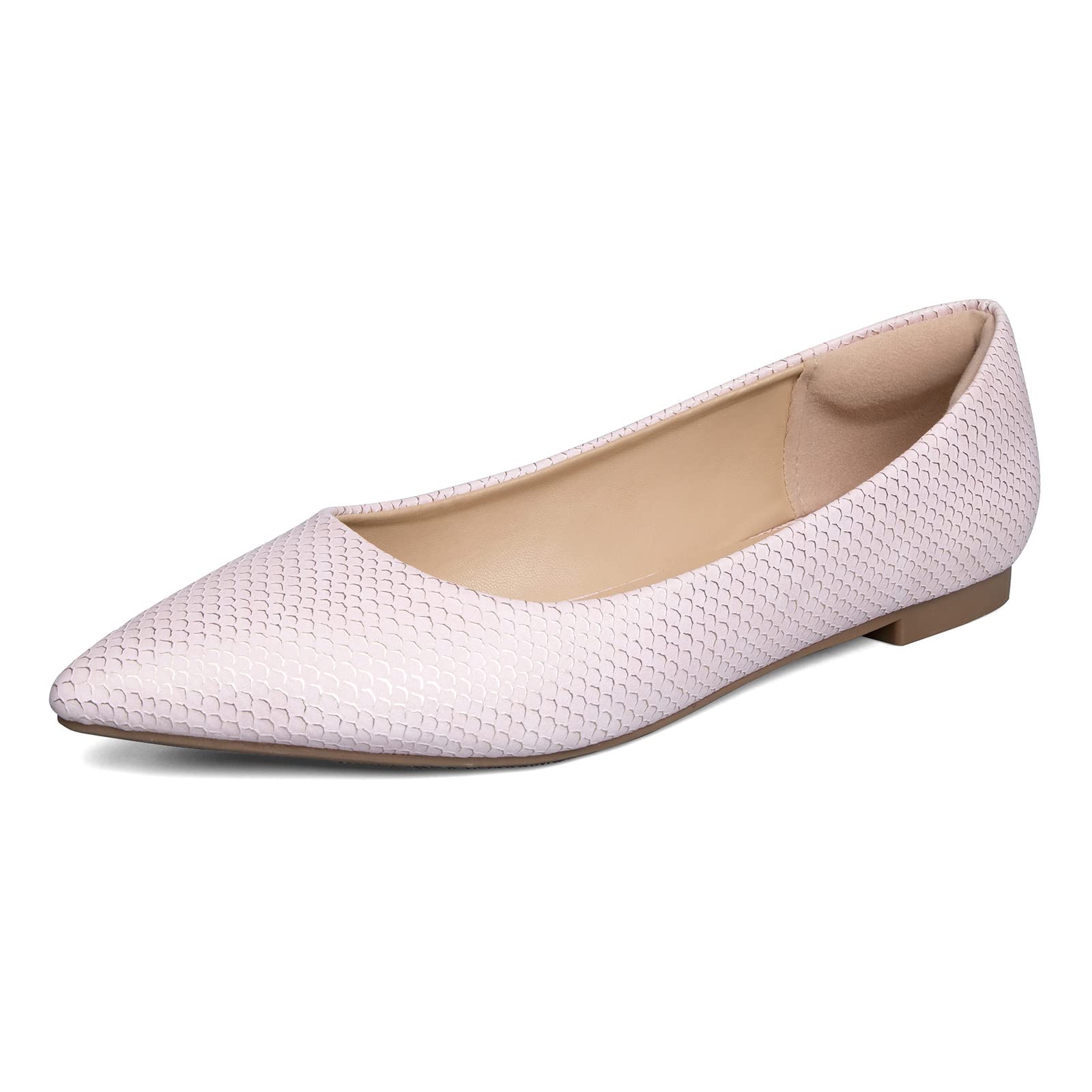 mysoft Women's Pointed Toe Ballet Flats - Slip On Dress Shoes with Comfort Heel Support - Perfect for Office, Wedding & Casual Wear