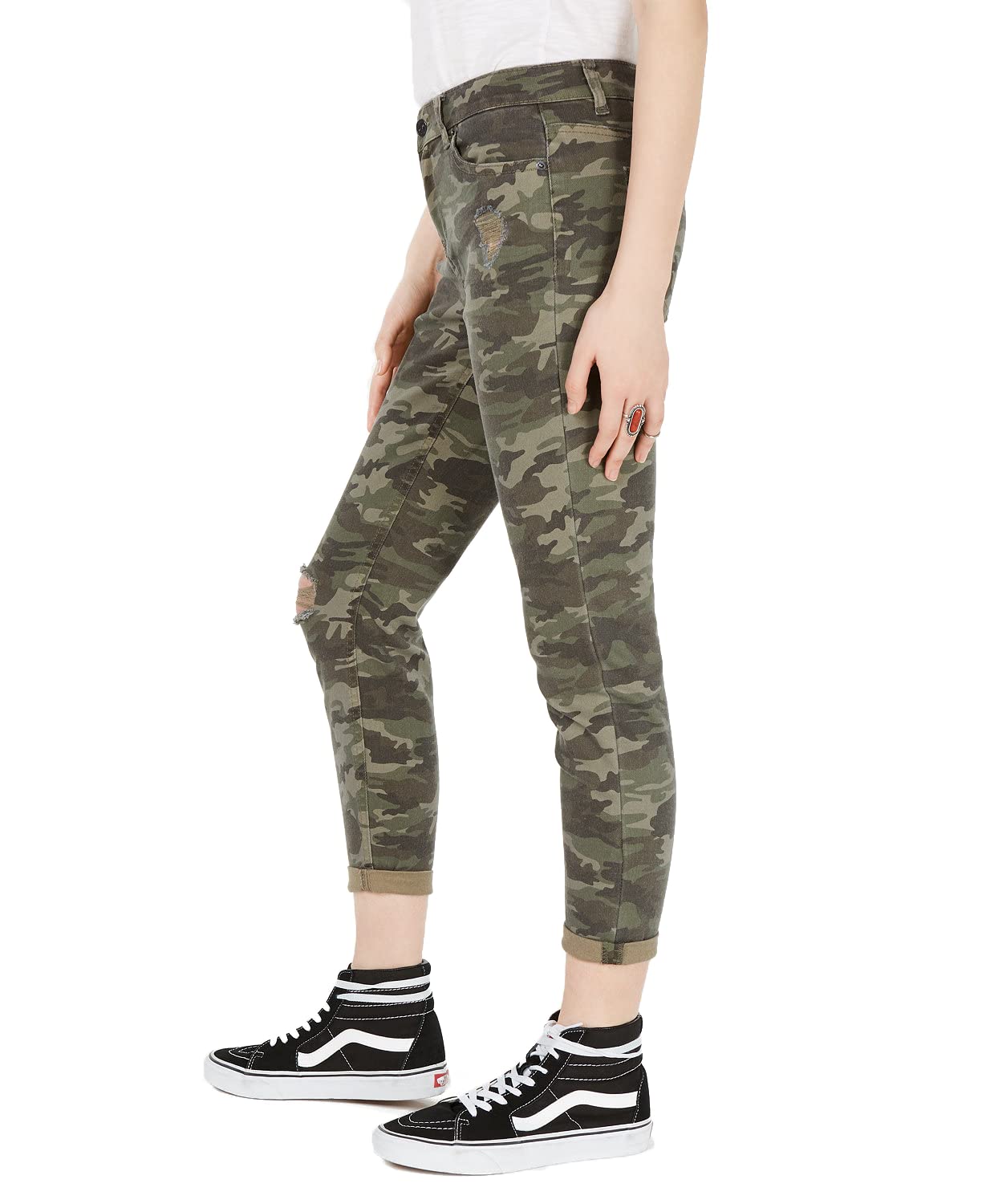 Women's Stretch Skinny Jeans - High Waisted Slim Fit Denim Pants for Juniors in Dark Green (Size 7) | Perfect for Casual Wear, Night Out & Everyday Fashion