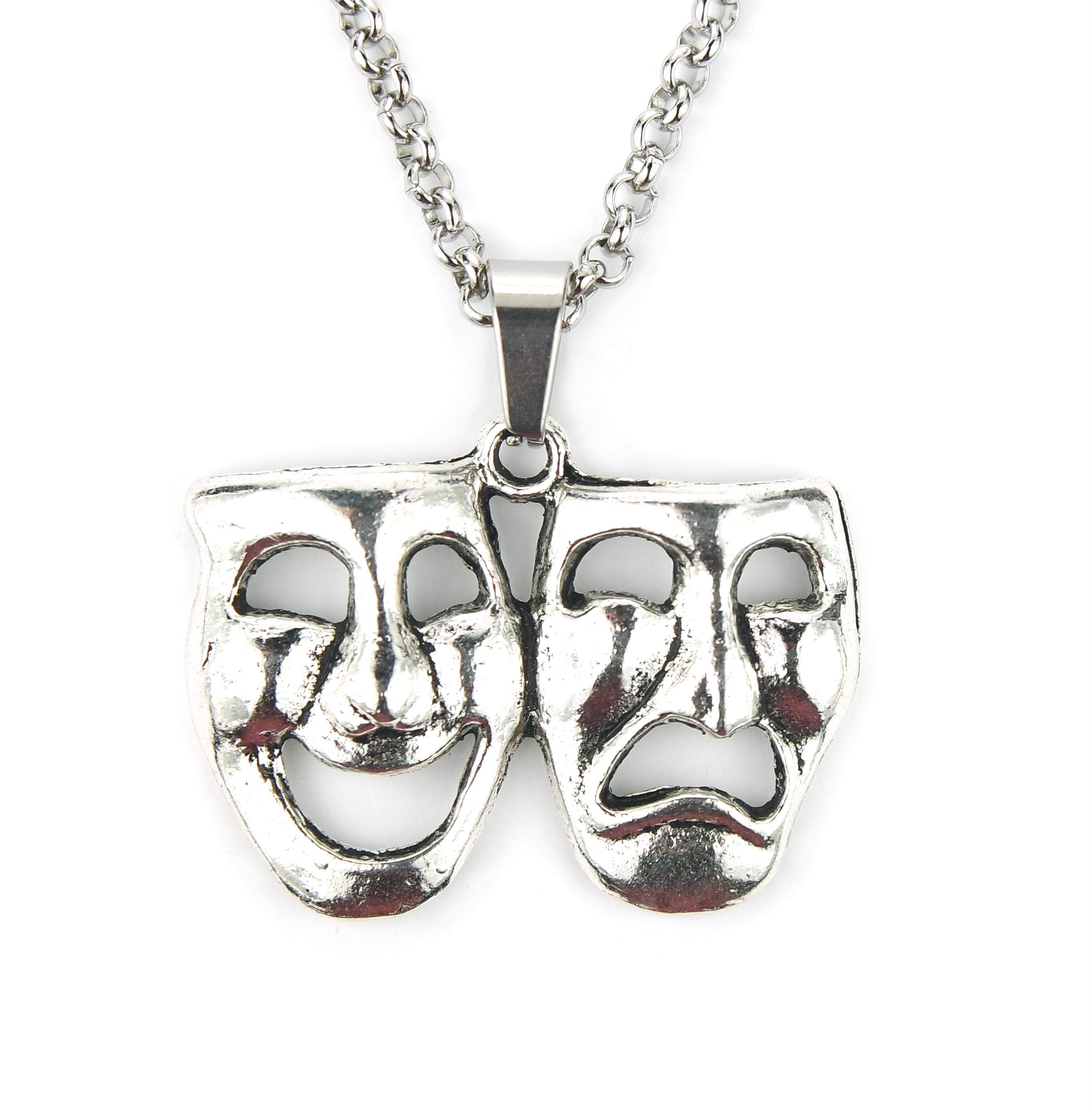 Comedy Tragedy Masks Necklace - 20