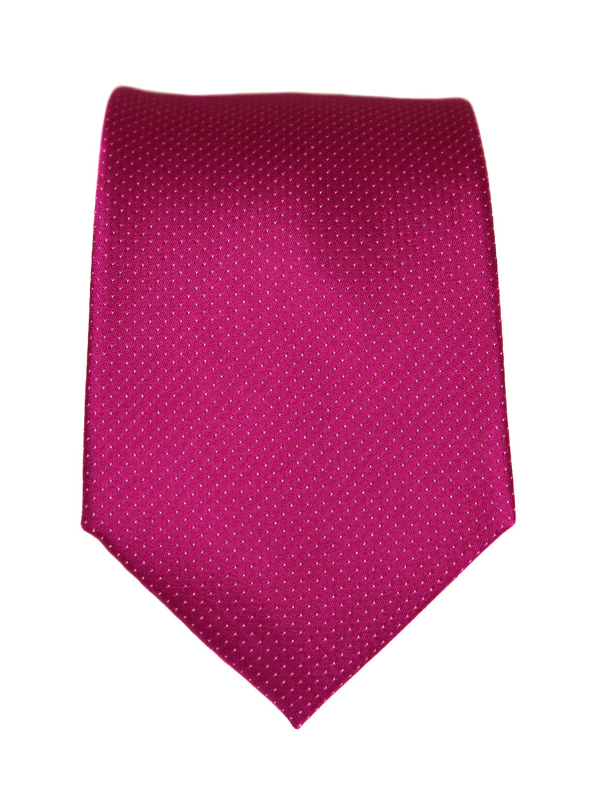 DÉCLIC Classic Microdot Tie in Fuschia - Stylish Necktie for Men, Perfect for Weddings, Business Meetings & Formal Events