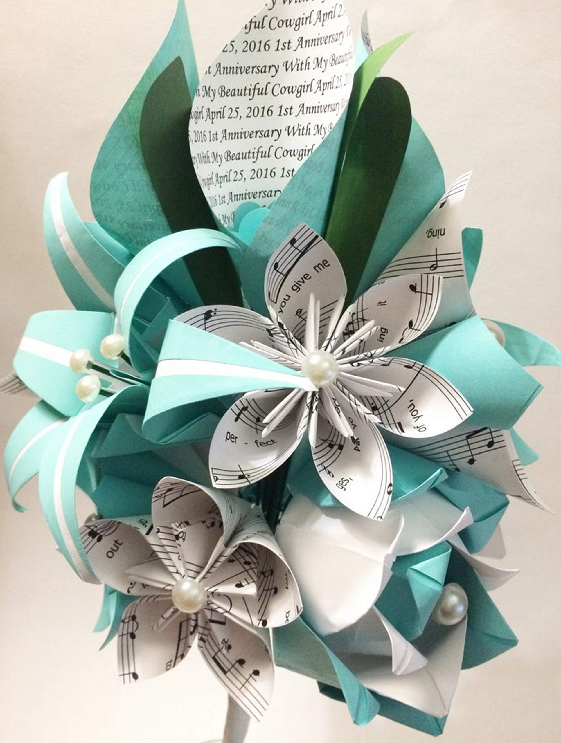 Handmade Calla Lily Paper Bouquet - Unique Origami Anniversary Gift for Her | Personalized Paper Rose Flower Arrangement | Perfect for Weddings, Anniversaries & Home Decor
