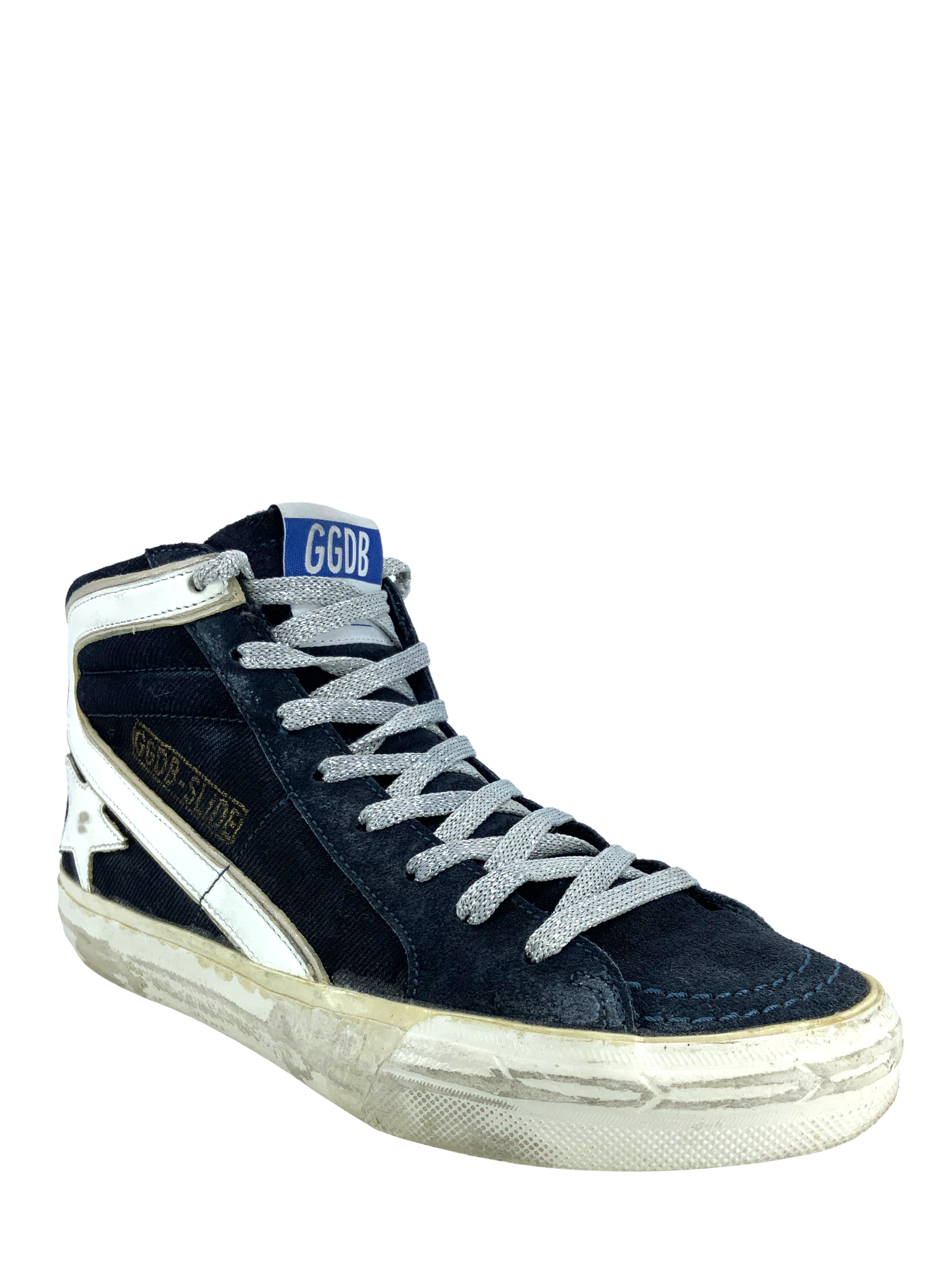 Golden Goose Suede Glitter Mid Top Sneakers for Women - Size 5 | Comfortable Slip-On Fashion Shoes for Casual Wear & Street Style