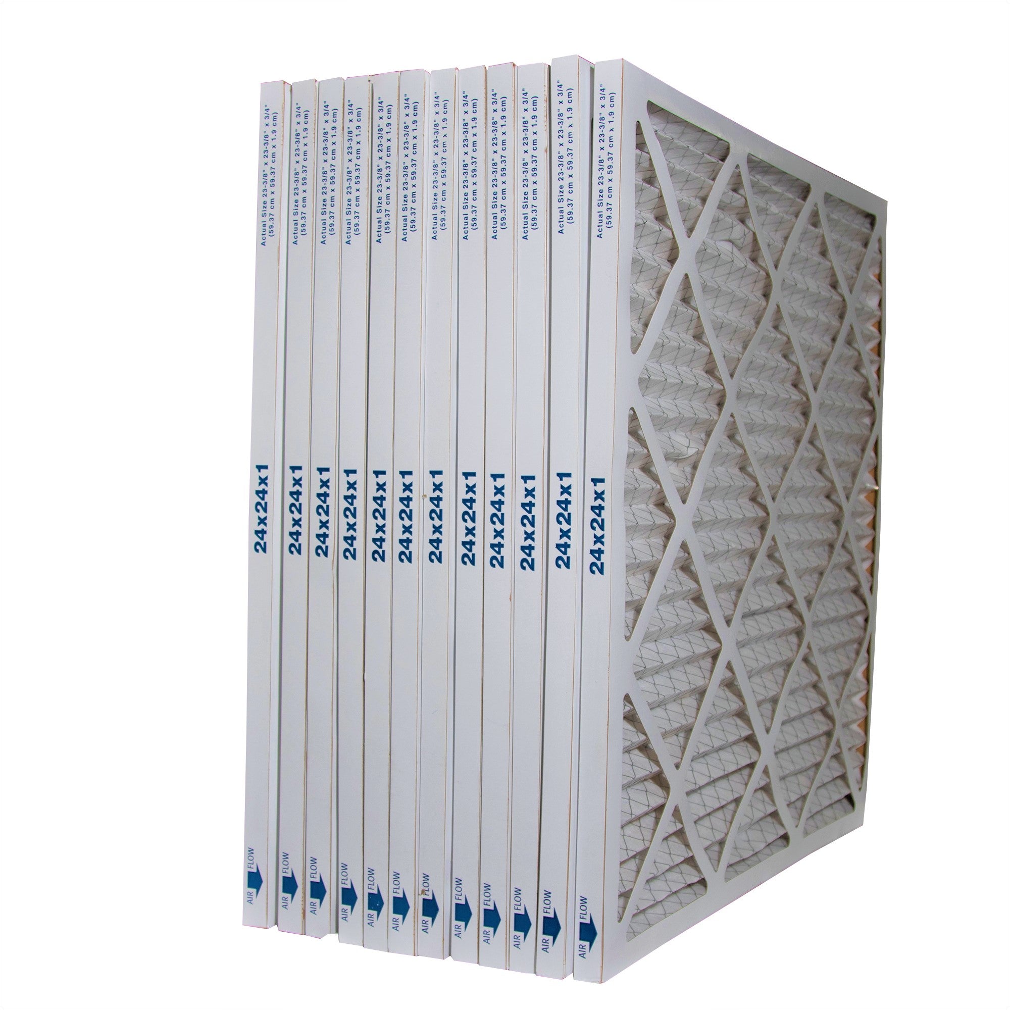 24x24x1 MERV 8 Pleated Air Filters - Case of 12 | High Efficiency Furnace & AC Filters for Home, Office & Commercial Use | Improves Indoor Air Quality & HVAC System Performance
