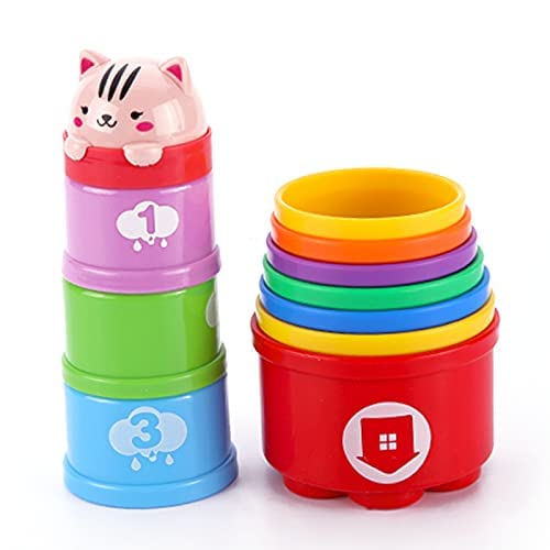 GOODWAY 11-Piece Nesting & Stacking Cups Set - Early Learning Educational Toys for Babies 6-12 Months & Toddlers 1-3 Years - Bath, Beach, Garden & Outdoor Play - Perfect for Sensory Development & Motor Skills (Boy & Girl)