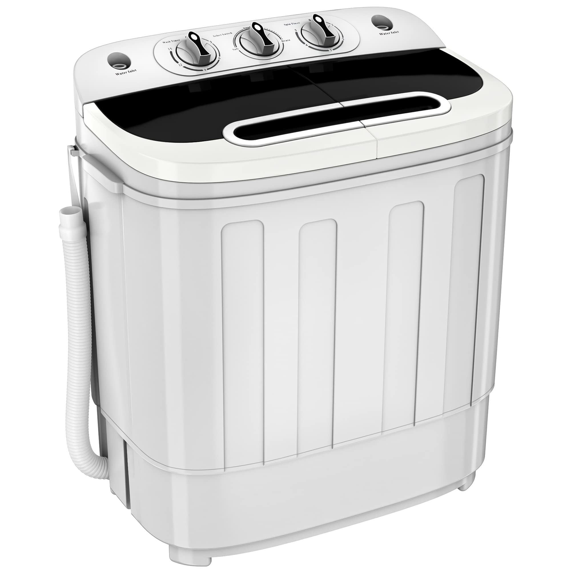 Portable 13lbs Mini Twin Tub Washing Machine with Dryer - Compact Washer & Spin Dryer Combo for Apartments, Dorms, RVs, Camping - Perfect for Small Spaces, Travel & Laundry Room Use