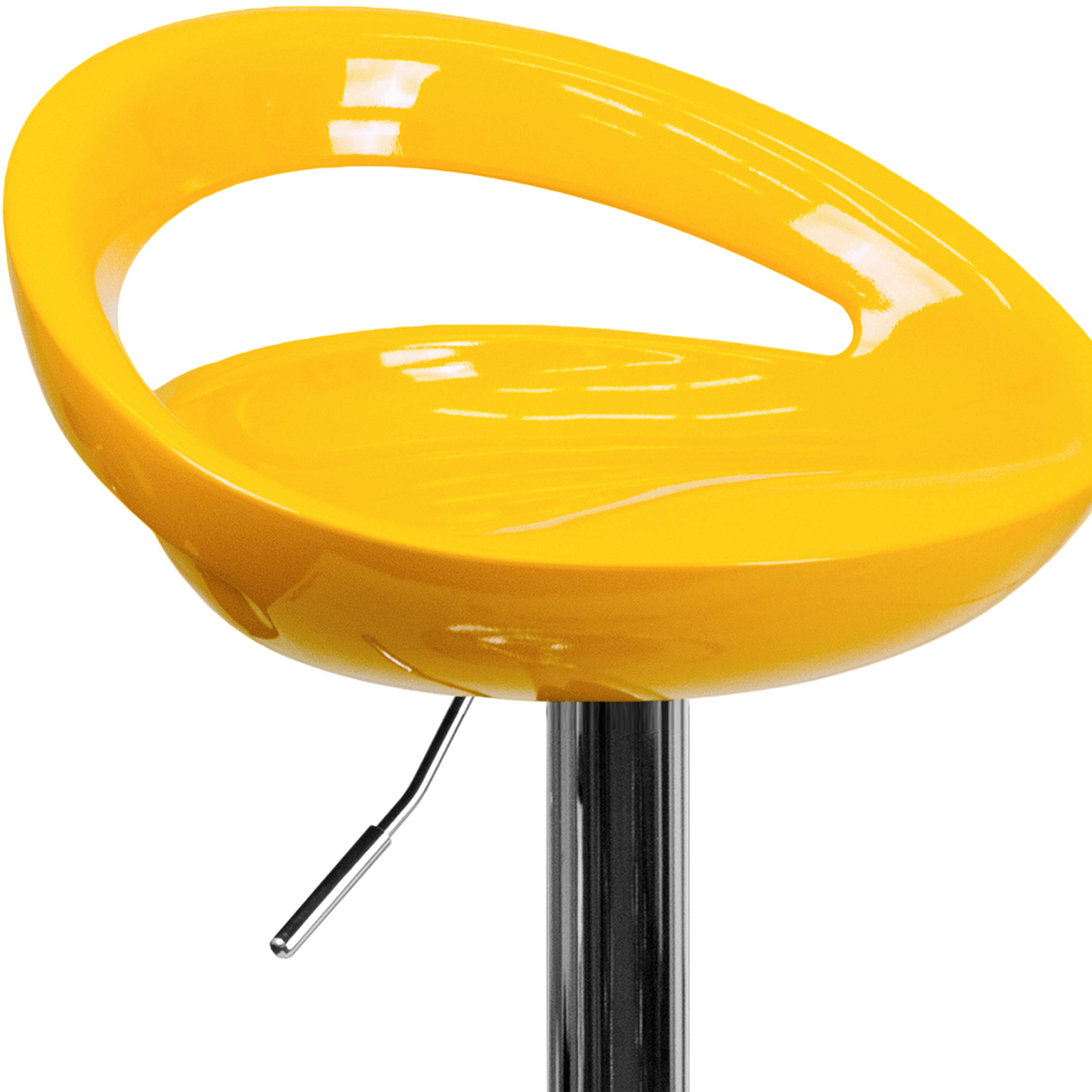 Flash Furniture Adjustable Height Bar Stool - 1-Piece Set, Yellow - Perfect for Kitchen Islands, Bars & Countertops