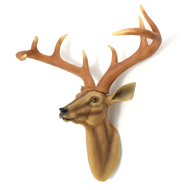3D Deer Head Antlers Wall Decor - Handmade Resin Animal Sculpture for Home, Christmas & DIY Crafts - Perfect for Living Room, Bedroom & Holiday Gift Giving
