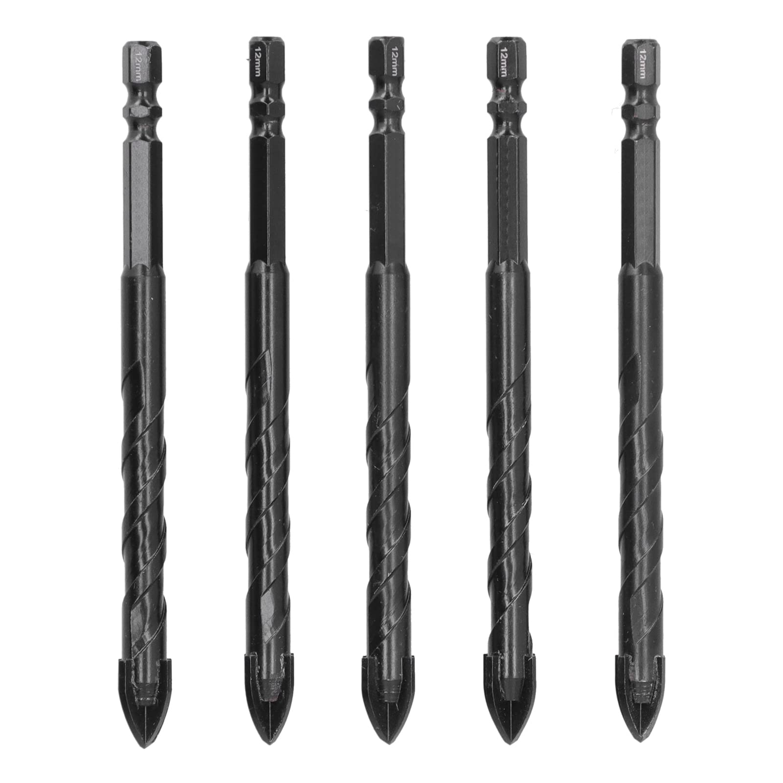 5PCS Masonry Drill Bit Set - Spearhead Design for Concrete, Ceramic Tile, Stone & Metal - Perfect for Home DIY, Construction & Renovation Projects