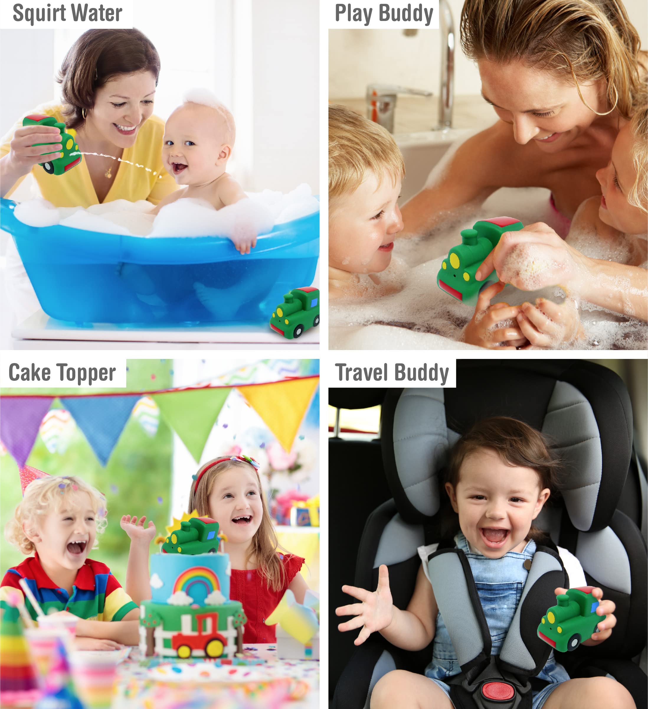 Puzzled Bath Buddy Train Water Squirter - Fun Bathtime Toy for Kids, Toddler Bath Toys with Squirt Function - Perfect for Sensory Play & Learning During Bath Time