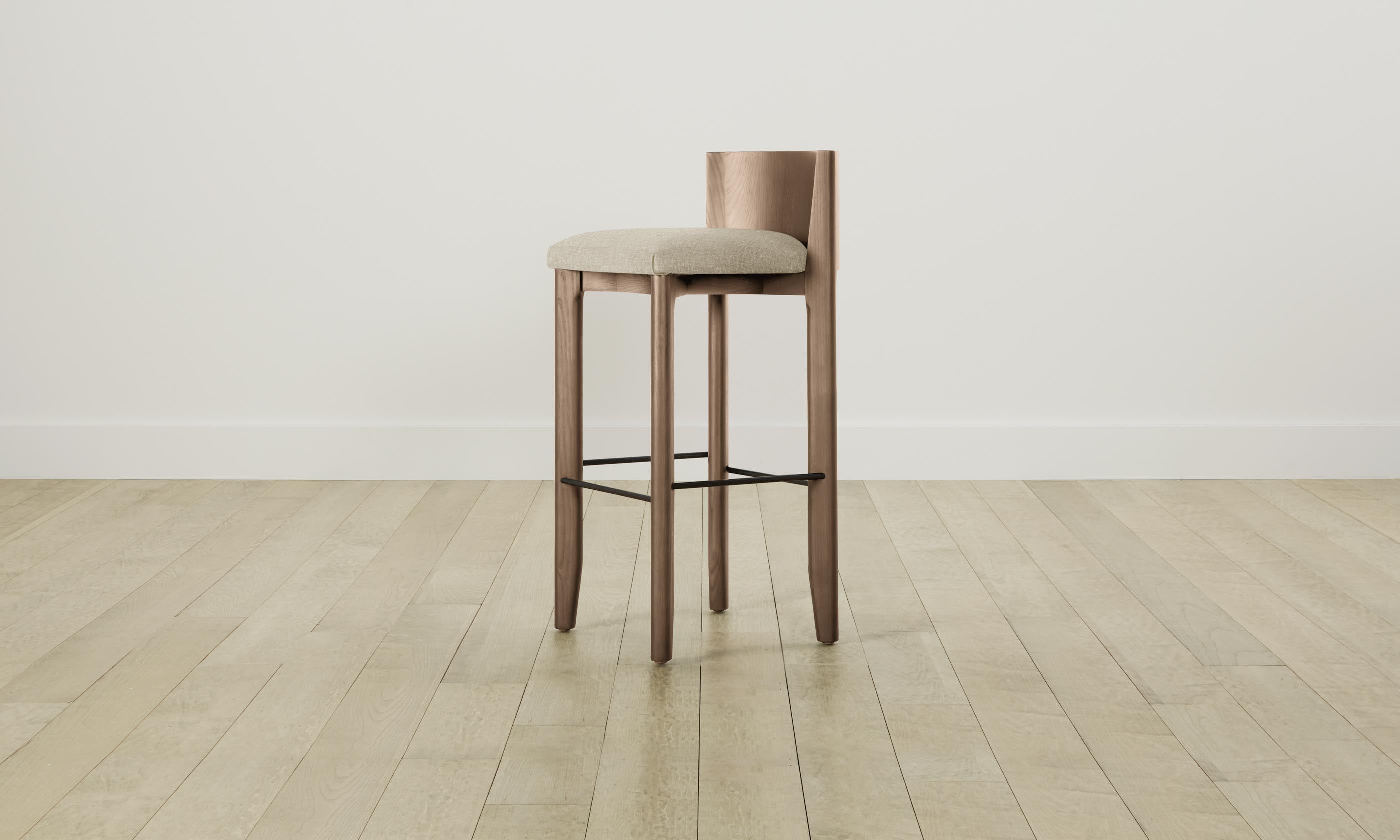 The Delancey Bar & Counter Stool - Heritage Belgian Linen Upholstery & Solid Alder Wood - Perfect for Kitchen Islands, Breakfast Bars & Home Bars