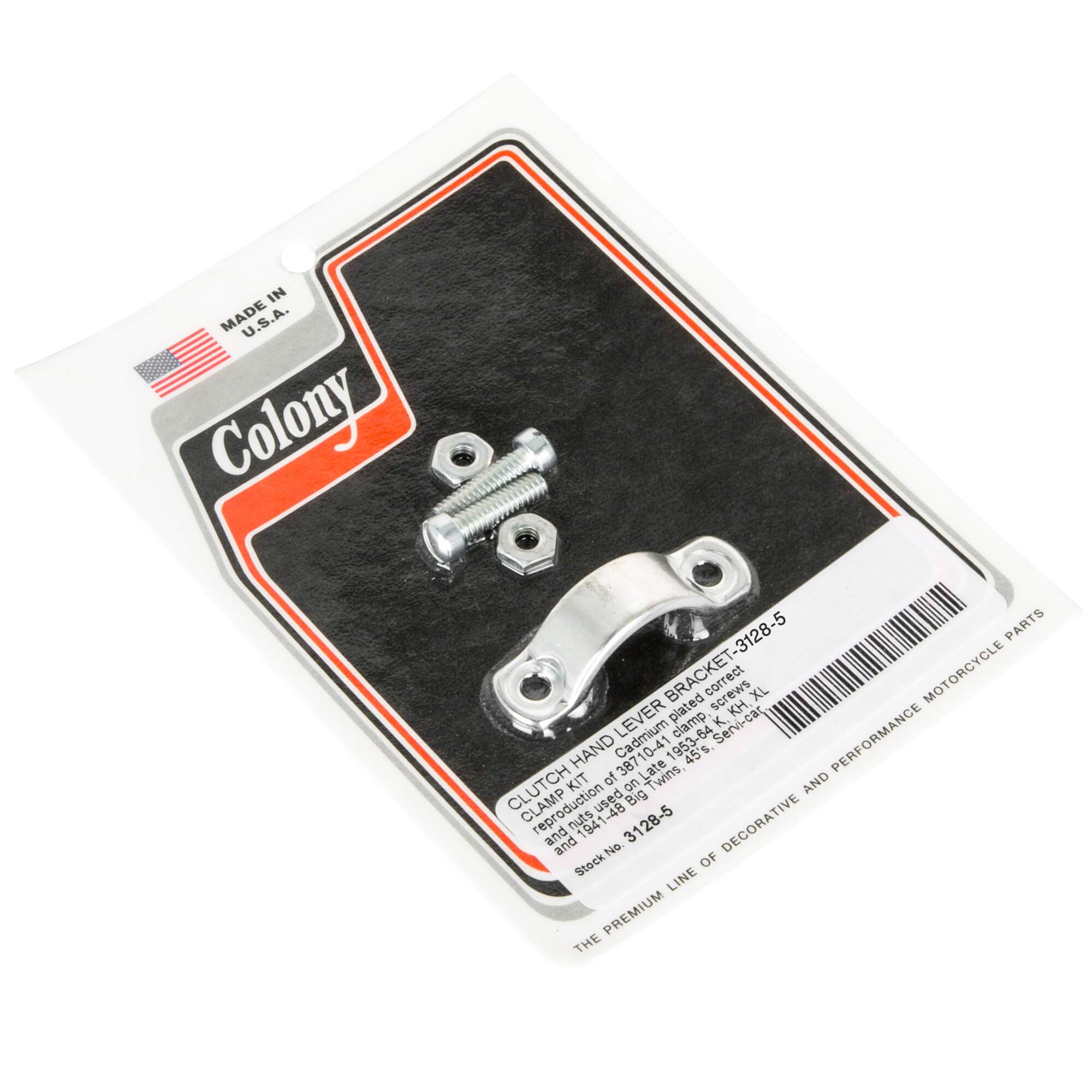 Vintage 5-Piece Clutch Hand Lever Bracket Clamp Kit for 1941-1964 Harley Davidson K/KH/XL & Big Twin/45/Servi Car - CAD Plated | Motorcycle Restoration & Repair Parts
