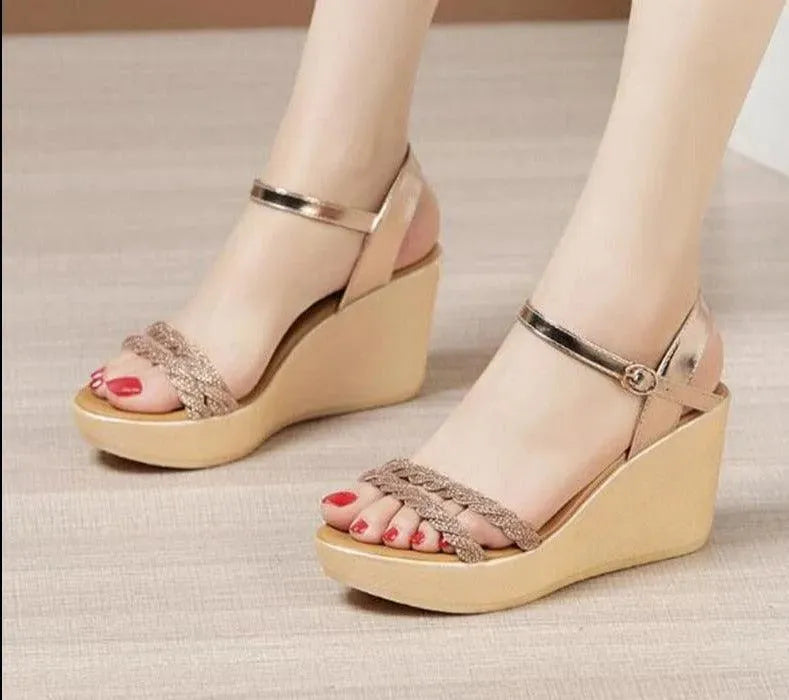 Stylish Women's 2-Strap Wedge Sandals - Comfortable Summer Casual Shoes for Beach, Vacation & Daily Wear