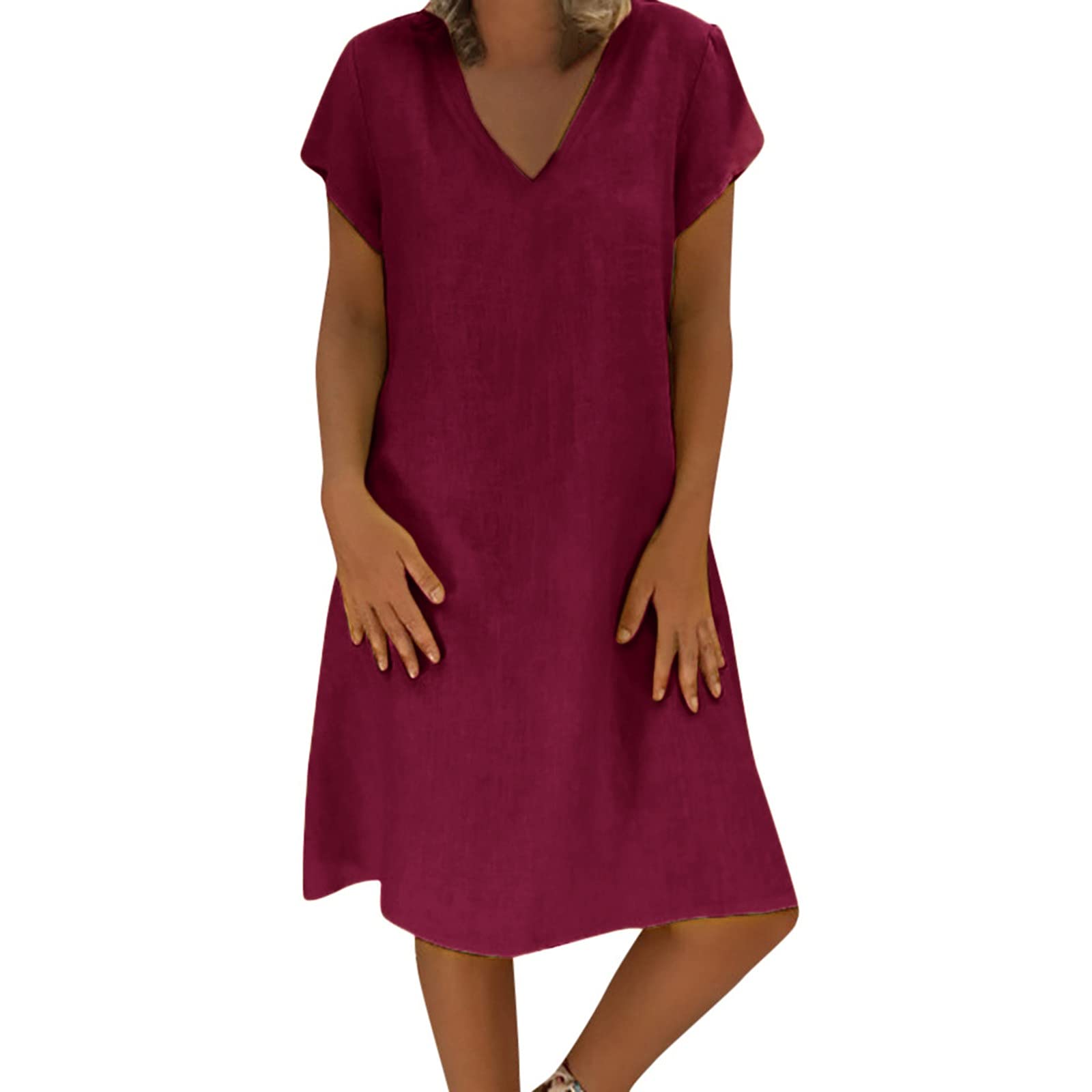 Women's Plus Size Cotton Summer Dress - Casual T-Shirt Style Vestido for Ladies | Perfect for Beach, Vacation & Everyday Wear