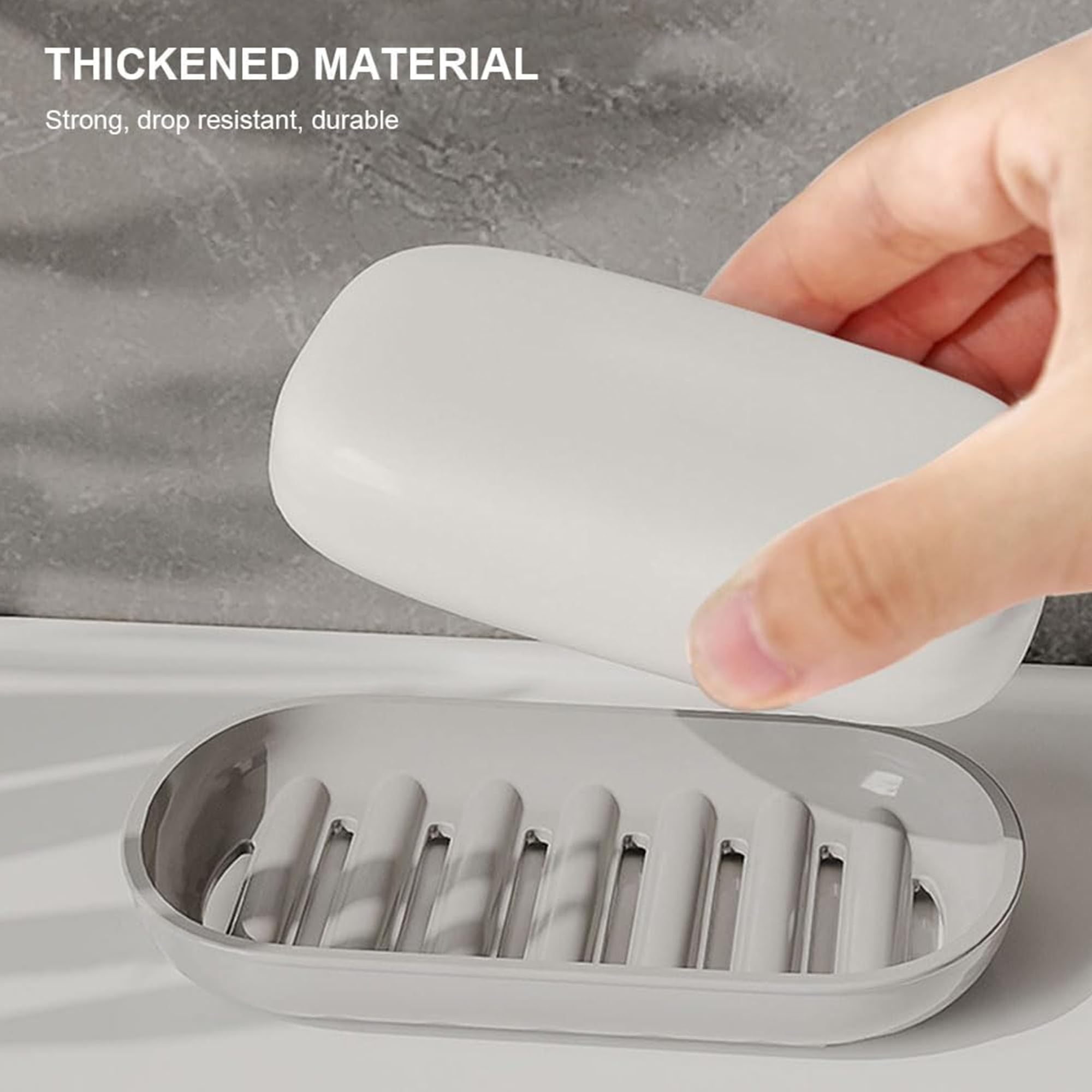 Hian 2-Pack Leak-Proof Plastic Soap Bar Containers | Lightweight Travel Soap Holder with Secure Grip Design | Perfect for Shower, Gym, Camping, Hiking & Travel Accessories | White