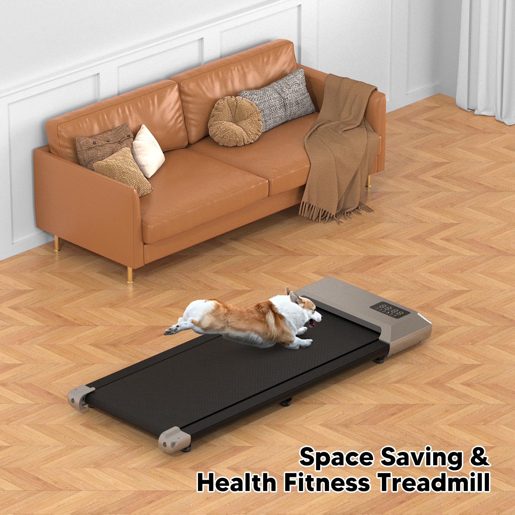 DeerRun 2-in-1 Under Desk Treadmill - 2.2HP Quiet Walking Pad & Jogging Machine with Remote Control | Portable, No Installation Home Office Treadmill for Workouts & Fitness | Perfect for Small Spaces, Apartment Living & Work-From-Home Exercise