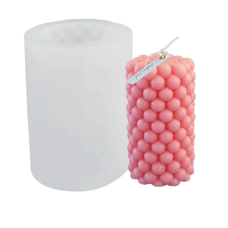Bubble Shape Cylinder Silicone Candle Mold - 4 Inch Height (102mm) for DIY Candles, Home Decor, Wedding & Party Decorations