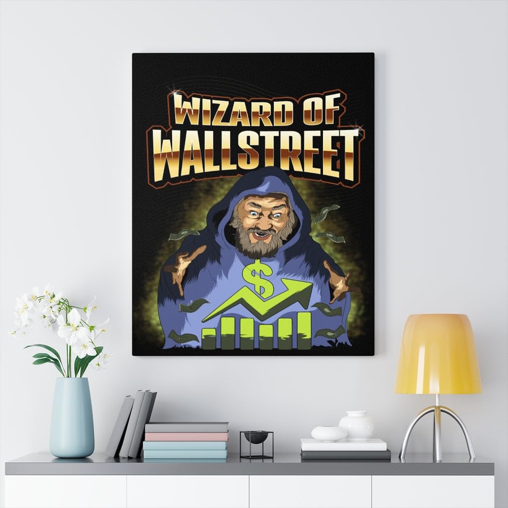 Wizard of Wall Street Canvas Print - Money Motivation Wall Art Decor for Office & Home - Stock Market Art Gift for Investors & Finance Lovers