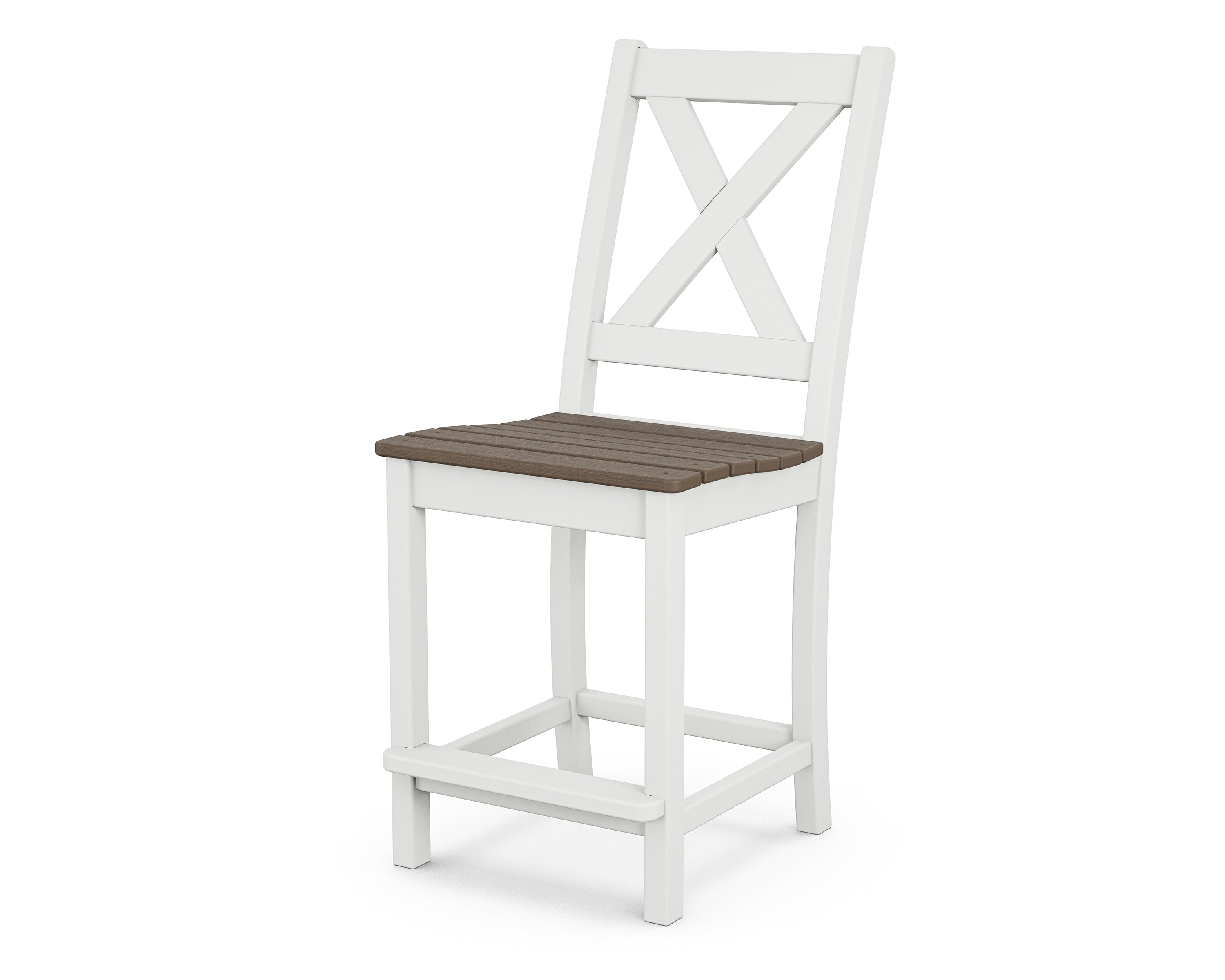 POLYWOOD Braxton Counter Height Bar Stool - Outdoor & Indoor Durable Plastic Adirondack Chair for Patio, Deck, Poolside, and Kitchen Counter Use