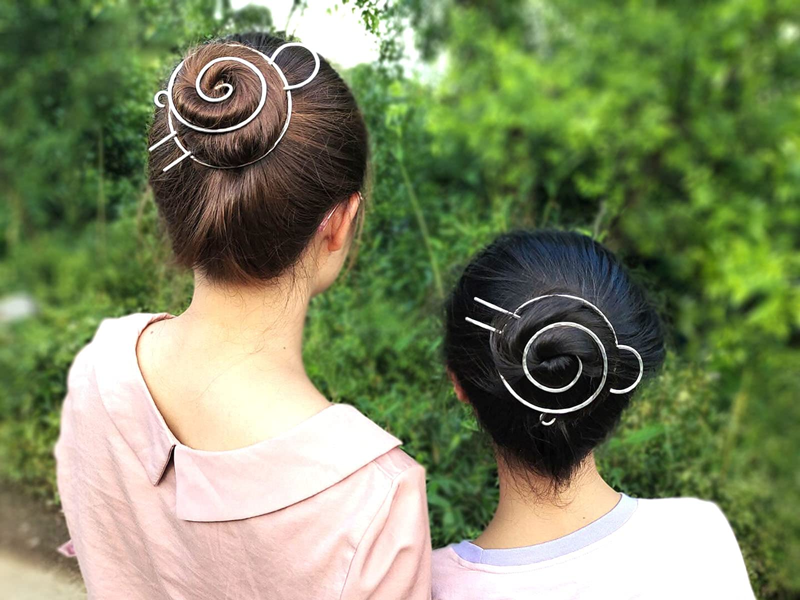 Durable Metal Bun Maker & Hair Fork Set - Silver Hair Bun Cover & Clips for Women & Girls - Perfect for Thin Hair, Updos & Special Occasions - Great Christmas Gift Idea