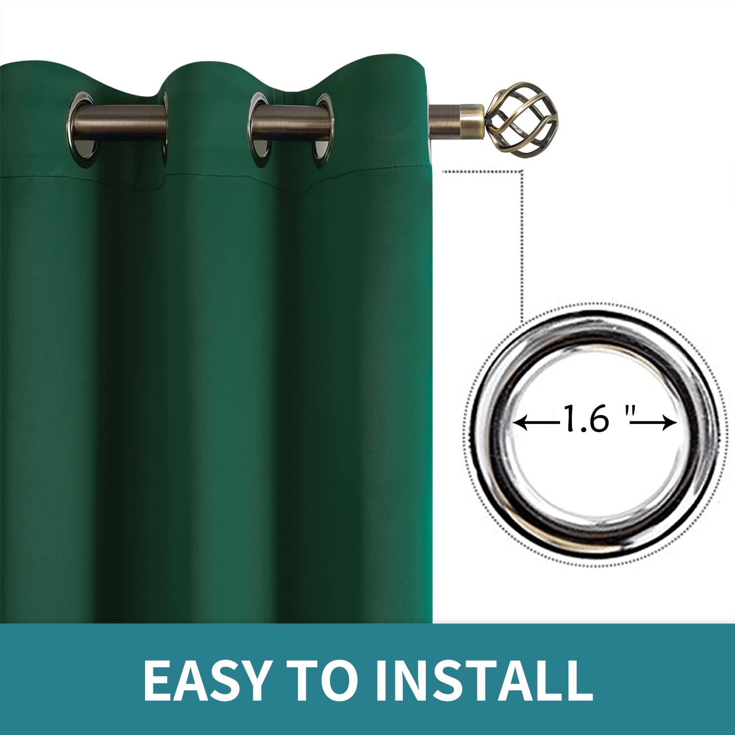 BGment 84 Inch Blackout Curtains for Bedroom, Living Room, Bathroom & Closet Door - Room Darkening & Privacy Curtain Panel (52x84 Inches, Emerald Green) - Perfect for Light Blocking, Room Dividers & Home Decor
