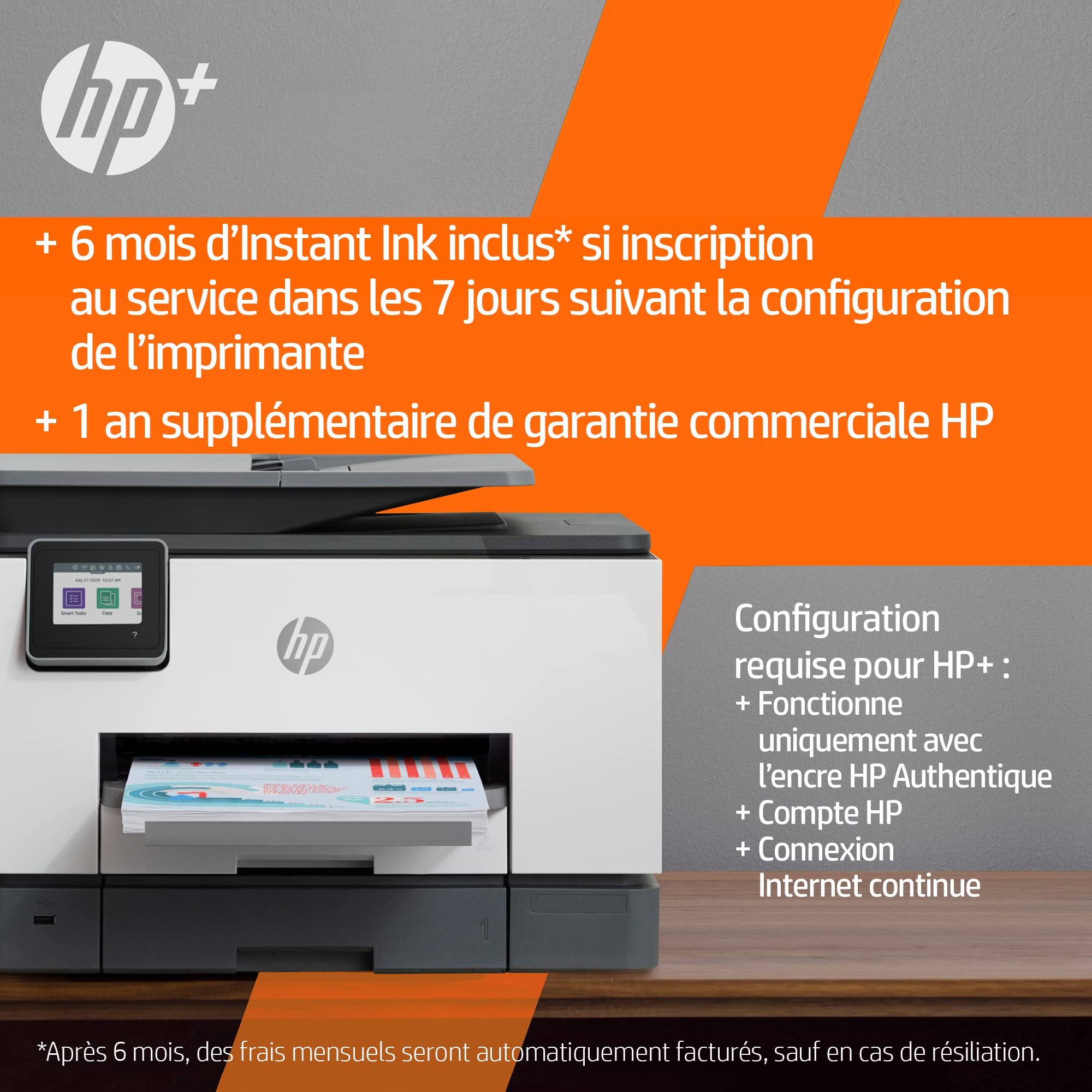 HP OfficeJet Pro 9022e All-in-One Wireless Color Inkjet Printer with 6 Months Instant Ink | Print, Copy, Scan, Fax | Auto Document Feeder & Duplex Printing | Ideal for Home Office & Small Business Productivity