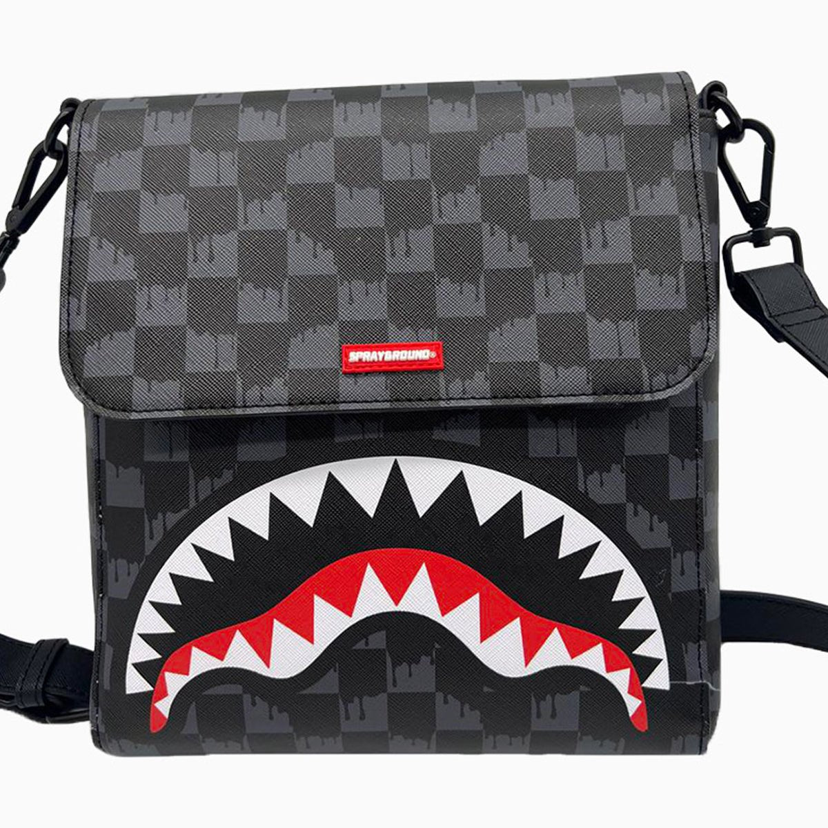 Stylish Drip Check Shark Messenger Sling Bag - Waterproof Crossbody Shoulder Bag for Men & Women - Perfect for Travel, Gym, and Everyday Use