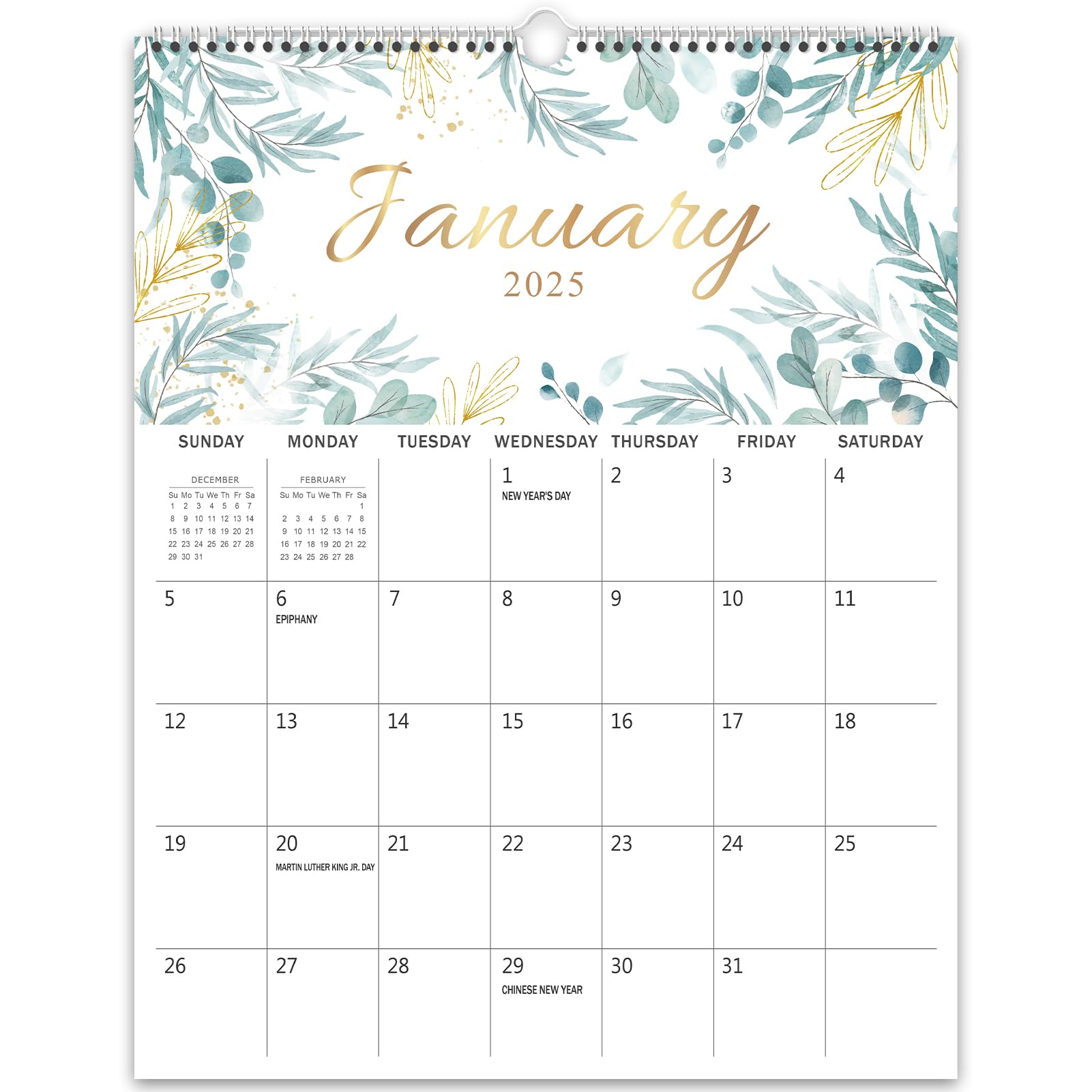 GuassLee 2025-2026 Wall Calendar - 18 Month Hanging Planner (January 2025 to June 2026) - 14