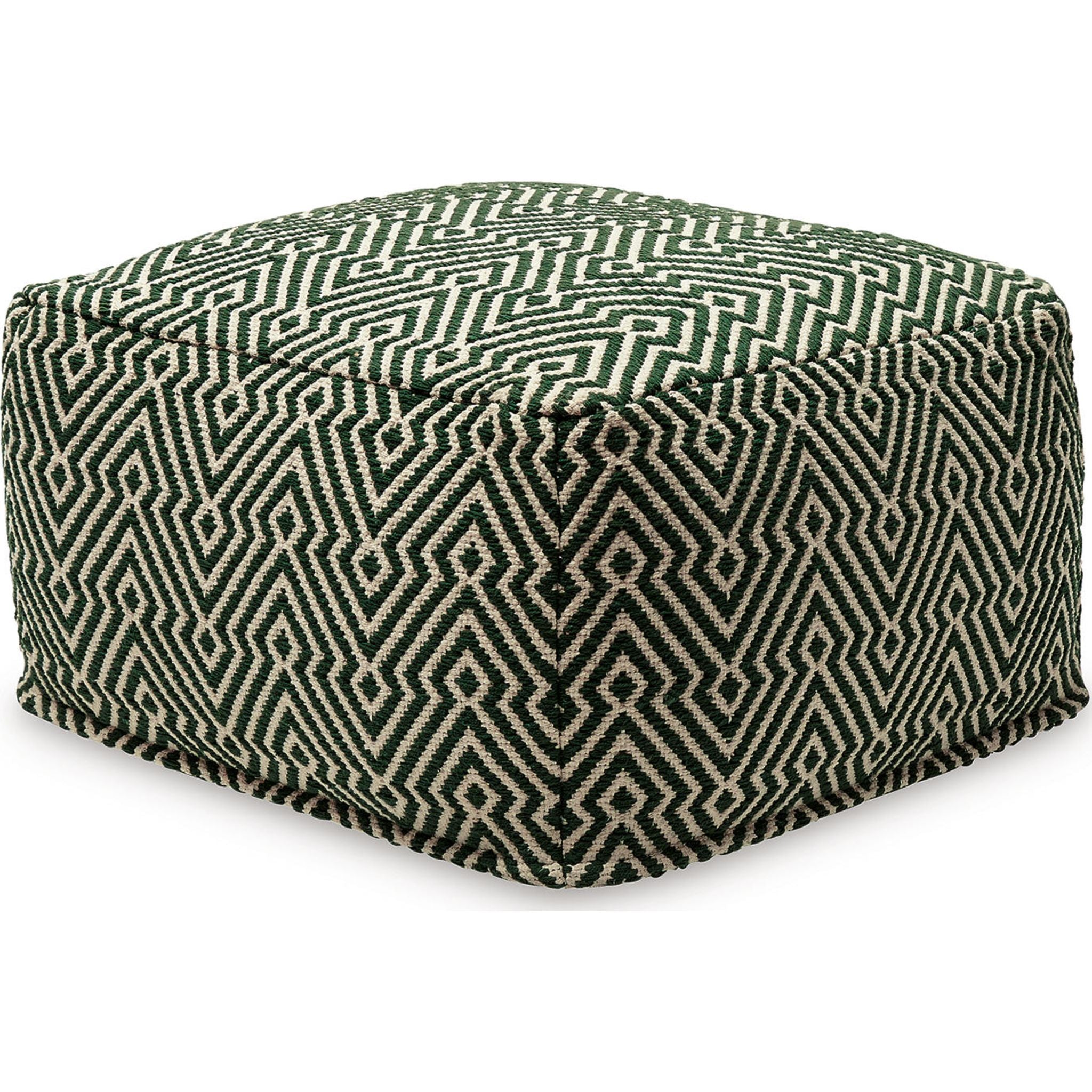 Abacy Pouf Ottoman - Green/Ivory Color, Soft & Stylish Footrest for Living Room, Bedroom, or Nursery | Perfect for Relaxing & Decor
