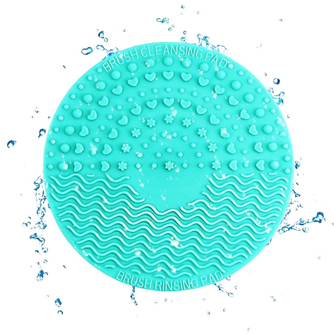 Gleva Portable Silicone Makeup Brush Cleaner - Hand Washing Cosmetic Brush Scrubber Mat with Suction Cup for Quick & Easy Cleaning (Assorted Colors) - Perfect for Travel, Home & Professional Makeup Artists