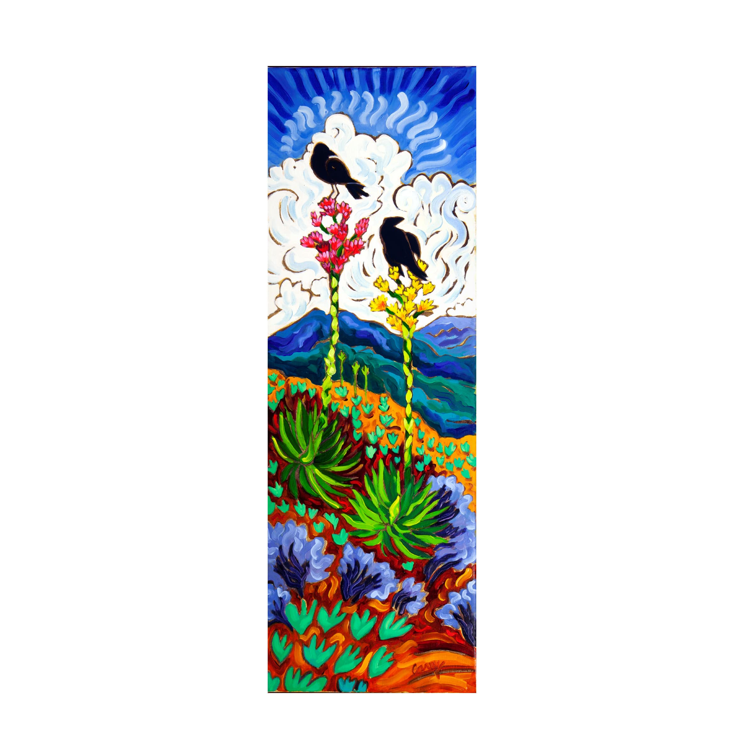 Trademark Fine Art 'The View' Canvas Wall Art by Cathy Carey - Stunning Landscape Painting for Living Room, Bedroom & Office Decor
