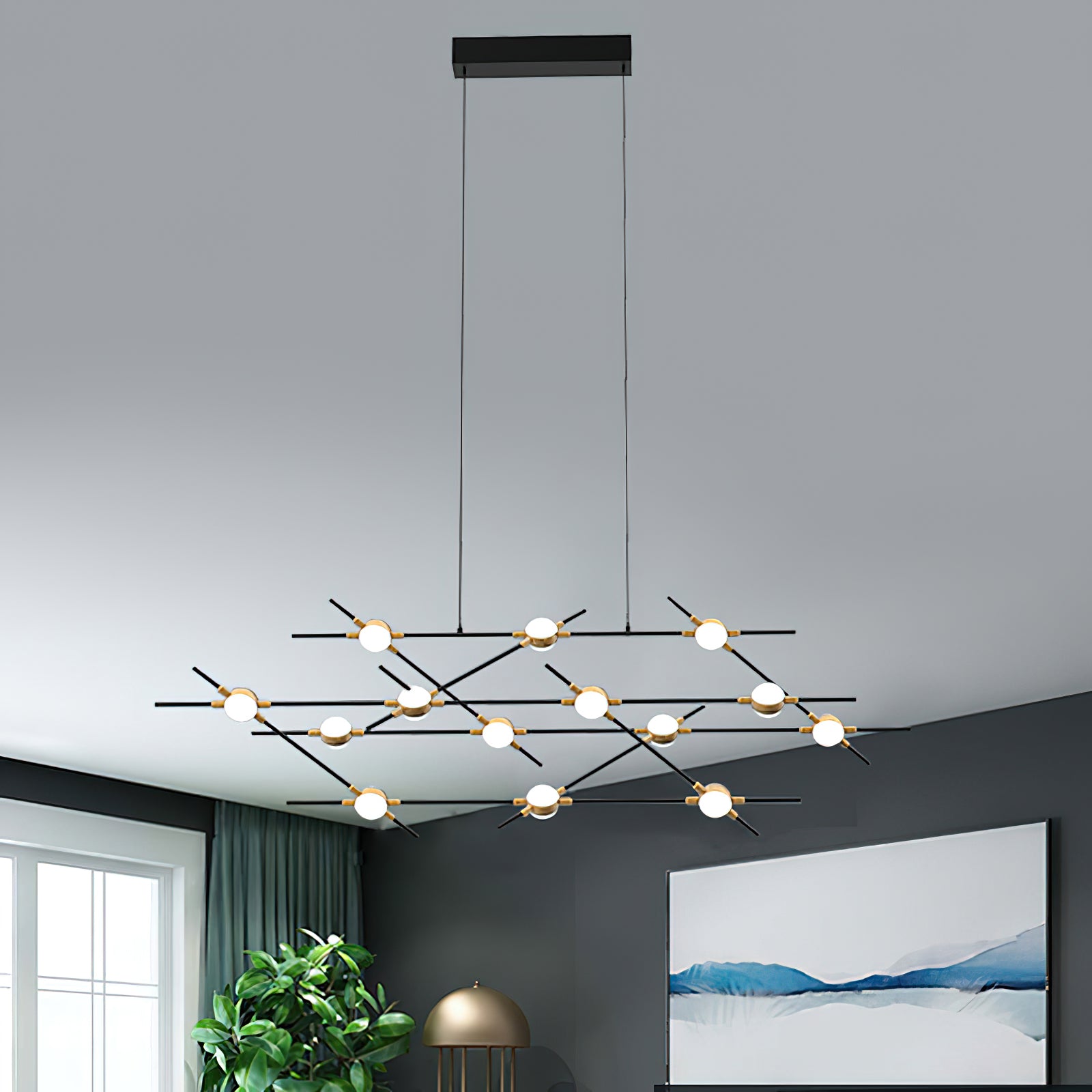 Dorney Floating Ball Chandelier - Modern Crystal Glass Ceiling Light Fixture for Dining Room, Living Room, Bedroom & Entryway | Elegant Home Decor Lighting for Weddings, Restaurants and Luxury Spaces