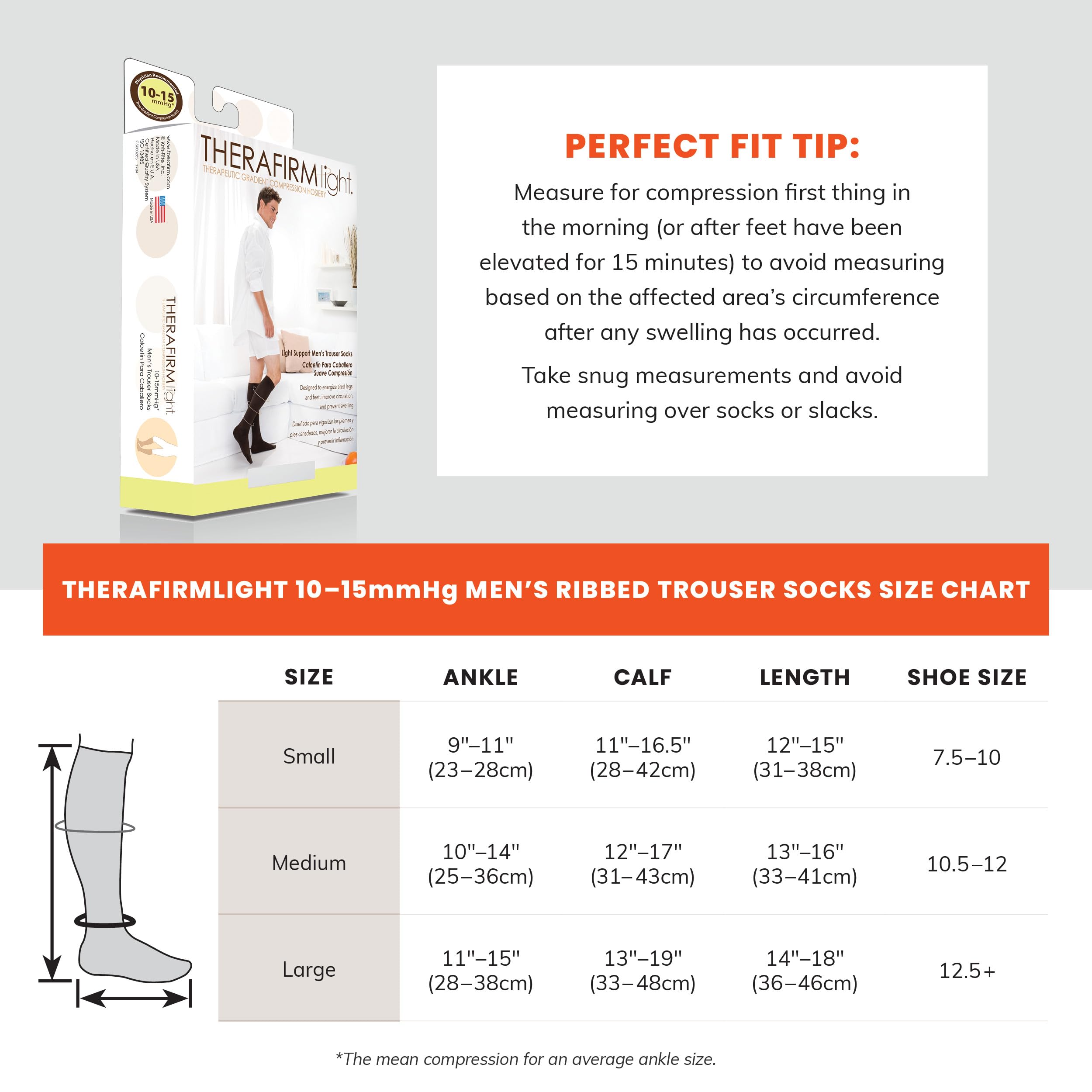 Men's Ribbed Trouser Socks with Light Compression (10-15mmHg) - Comfortable Support Socks for Work, Travel & Everyday Wear
