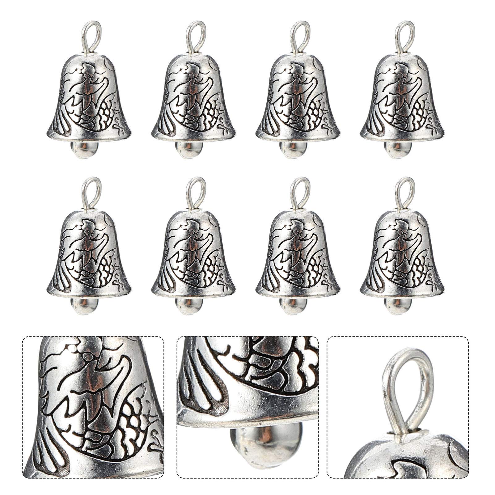 20pcs Silver Christmas Jingle Bell Charms for Jewelry Making, DIY Crafts, Xmas Tree Ornaments - Perfect for Holiday Decorations, Gift Wrapping & Party Favors