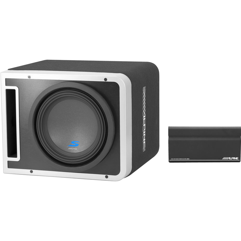 Alpine S SB10V PWR Halo S Series Subwoofer Power Package (S SB10V + KTA 200M) - High Performance Car Audio System for Bass Lovers | Perfect for Trucks, SUVs & Custom Car Audio Setups