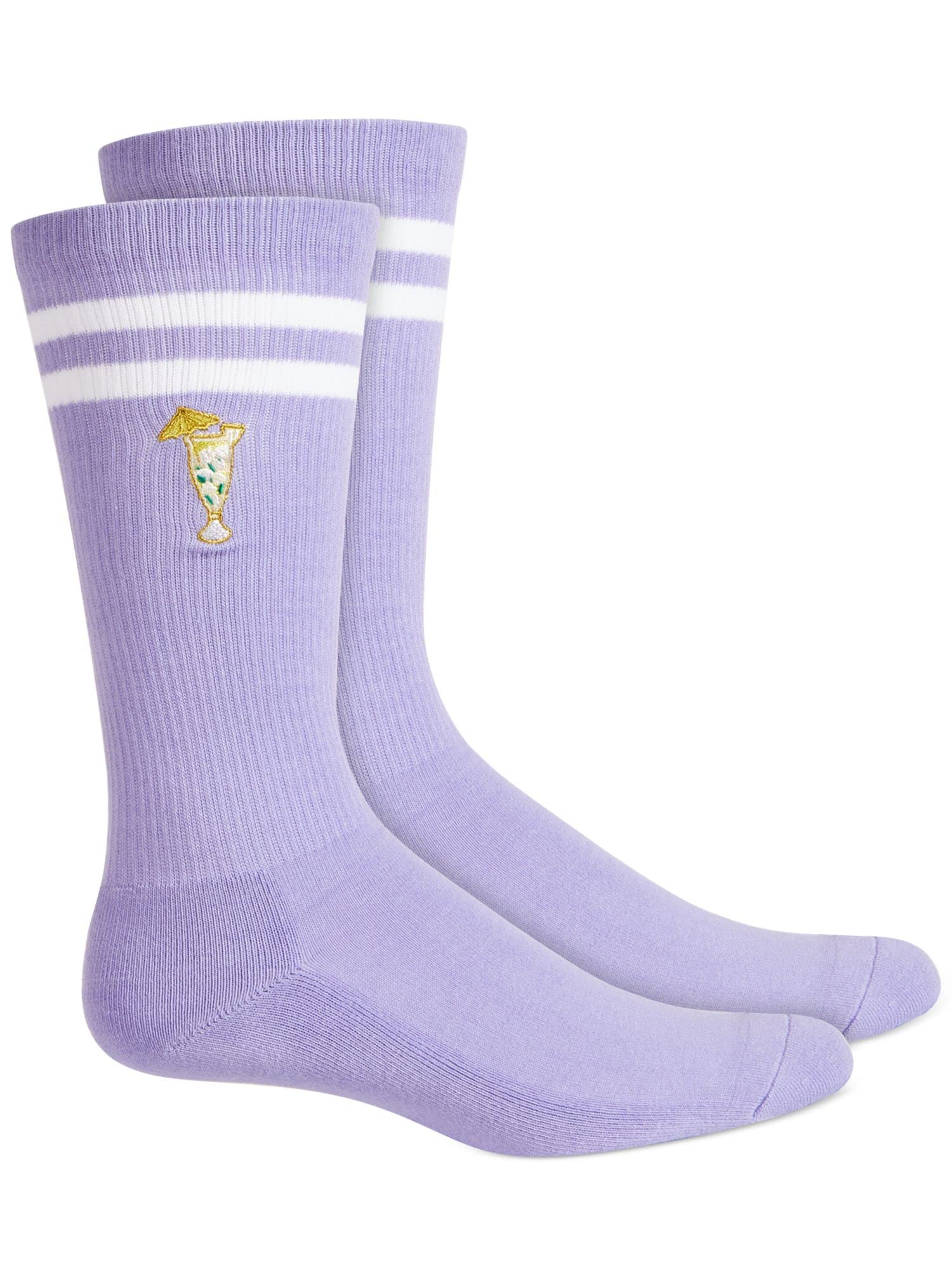 BAR III Men's Purple Graphic Dress Crew Socks - Stylish Casual & Formal Socks for Work, Office, and Everyday Wear