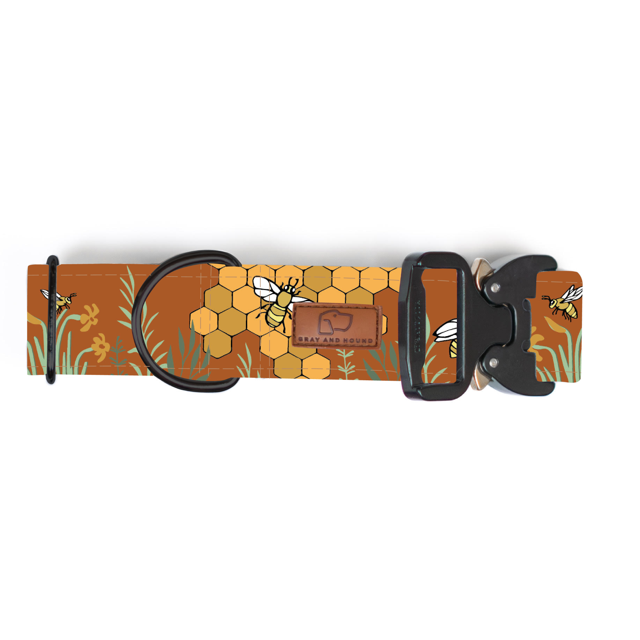 Premium Honey Bee Dog Collar - Adjustable Pet Collar with D-Ring for Leash | Cute Bee Pattern Dog Accessory for Small & Medium Dogs - Perfect for Walks, Training & Outdoor Adventures