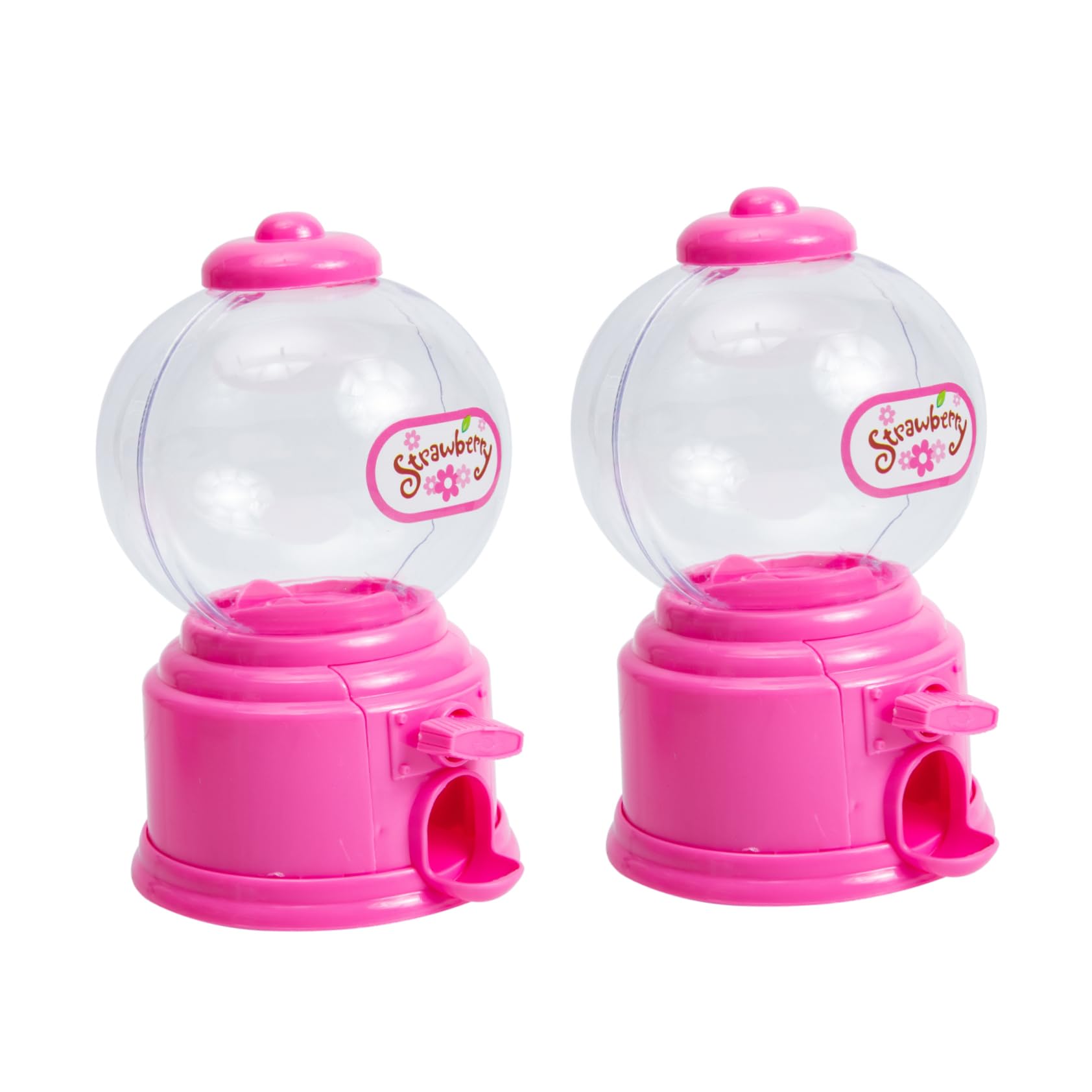 2 Pack Mini Twist Sugar Gumball Machine Toy - Fun Candy Dispenser for Kids, ABS Coin Operated Vending Machine with Bouncy Balls - Perfect for Birthday Parties, Classroom Rewards & Playroom Decor