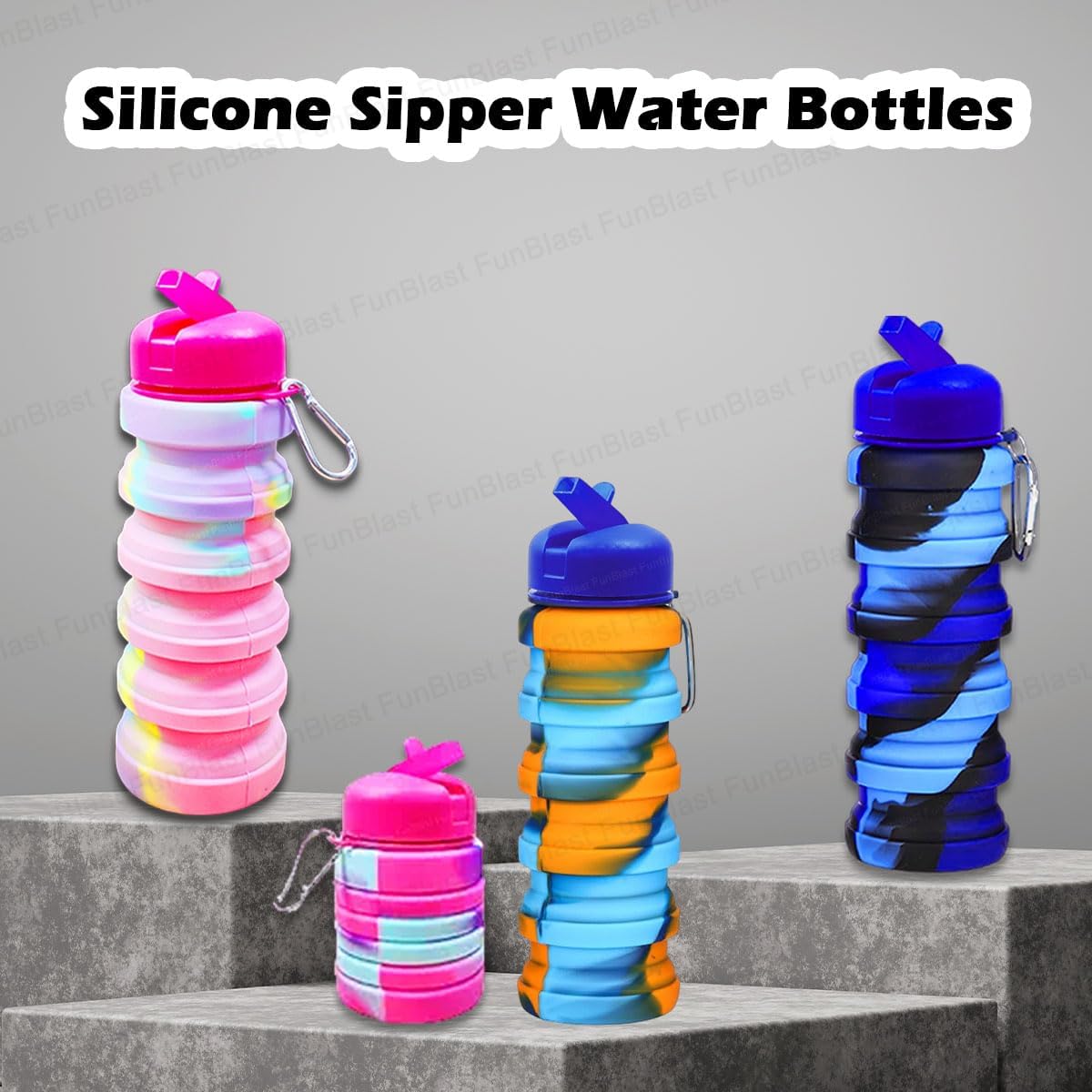 **Space-Themed Expandable Silicone Water Bottle for Kids - 500ml Leak-Proof Reusable Flask with Vacuum Bouncing Cap - Perfect for School, Gym, Travel & Outdoor Activities (Random Color)**