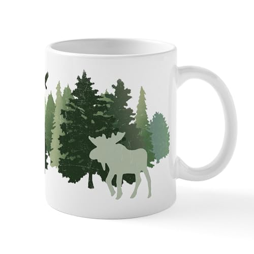 White - Moose In The Forest Mugs