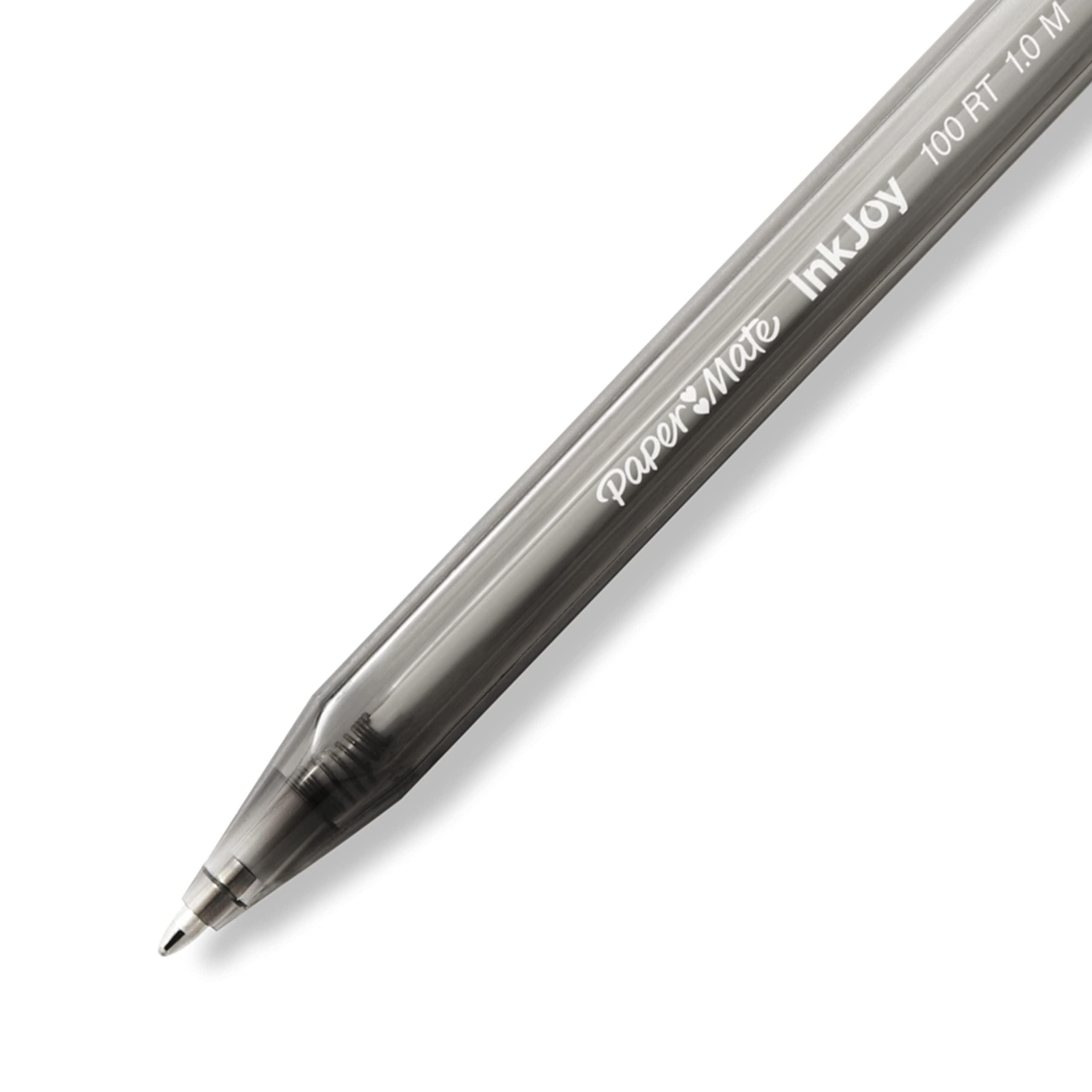 Paper Mate InkJoy 100RT Retractable Ballpoint Pens - 1.0mm Medium Point, Smooth Writing, 20 Pack Black Ink Pens for Office, School, Note Taking & Everyday Use