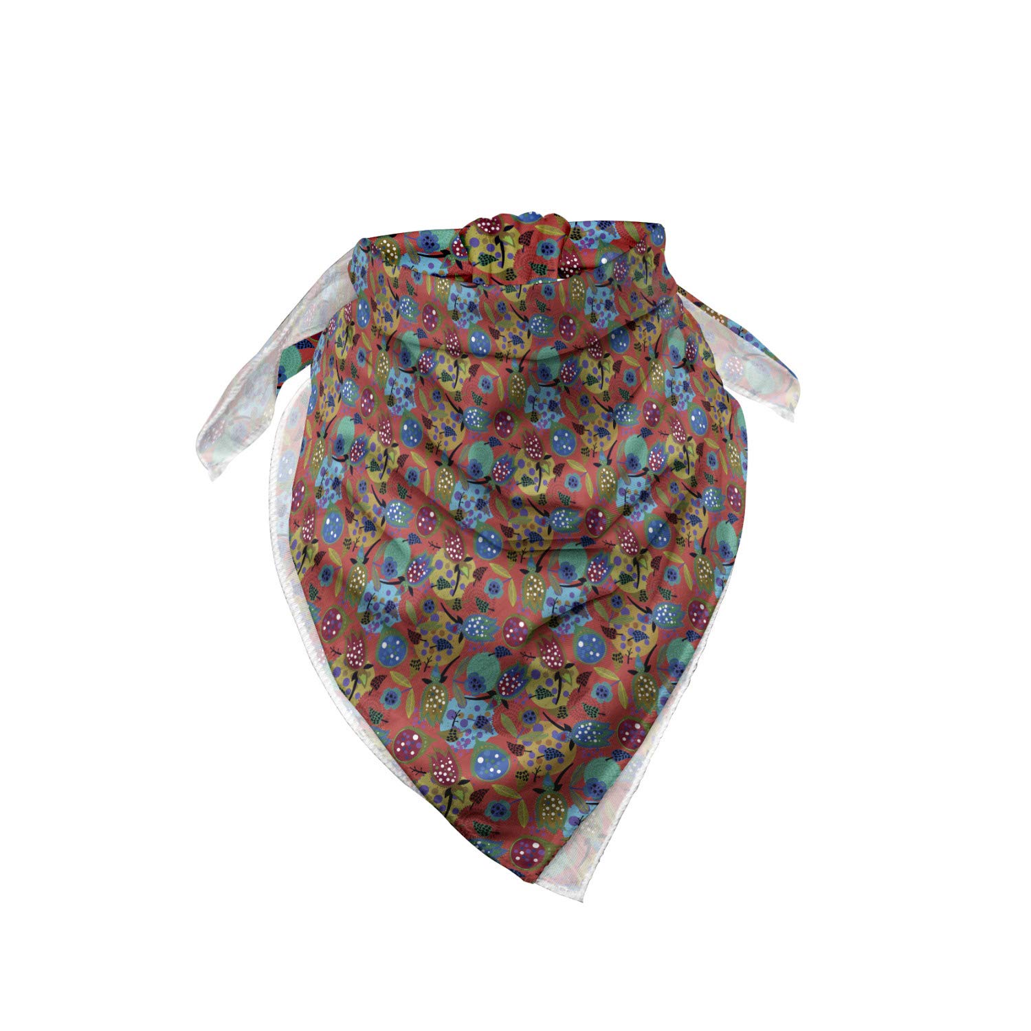 Ambesonne Nature Art Bandana - Floral Garden Design Unisex Head Scarf & Neck Tie for Outdoor Activities, Hiking, and Fashion Accessories