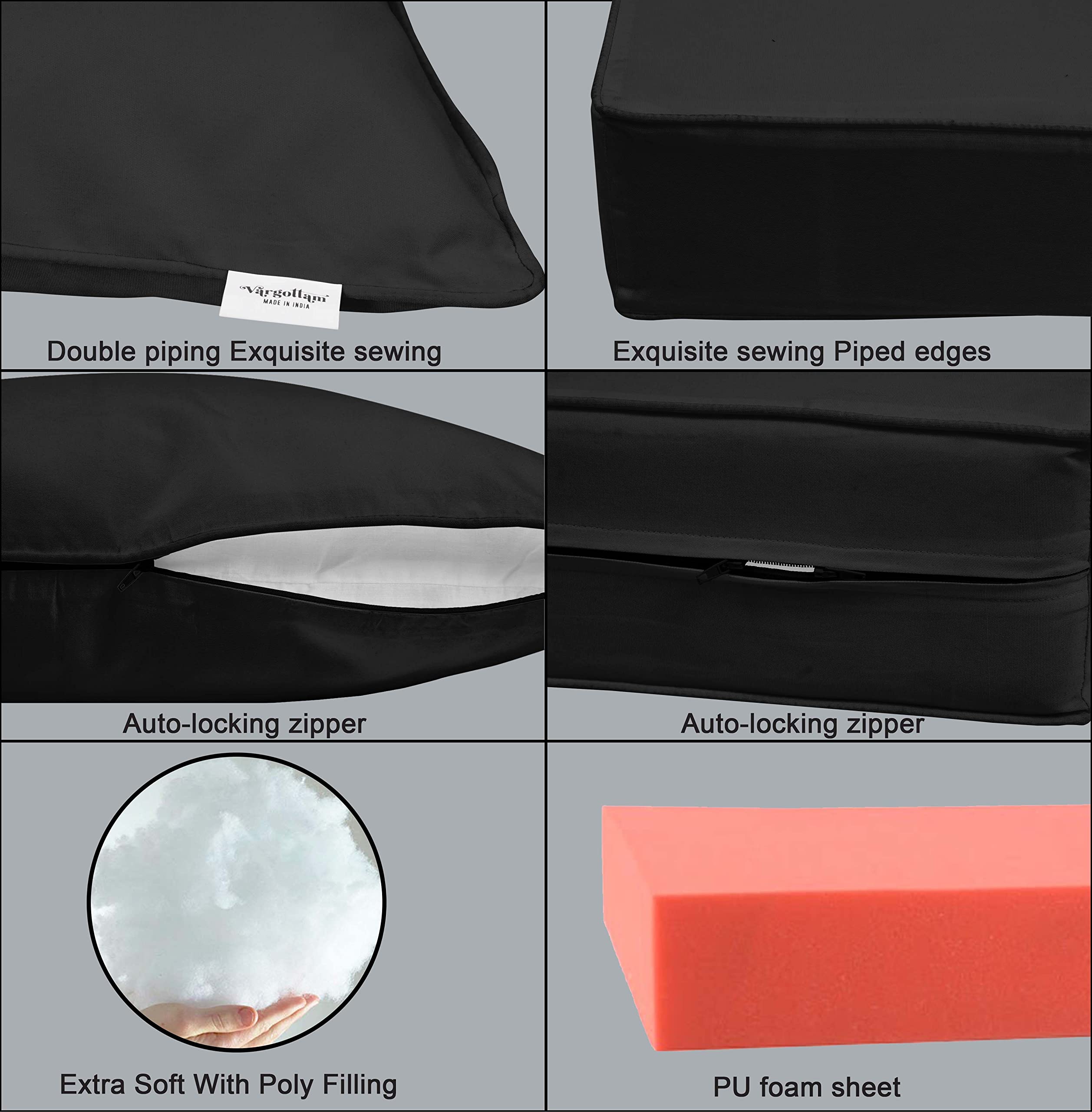 Premium 2-Piece Outdoor Deep Seat Patio Cushion Set - All-Weather Replacement Cushions (25