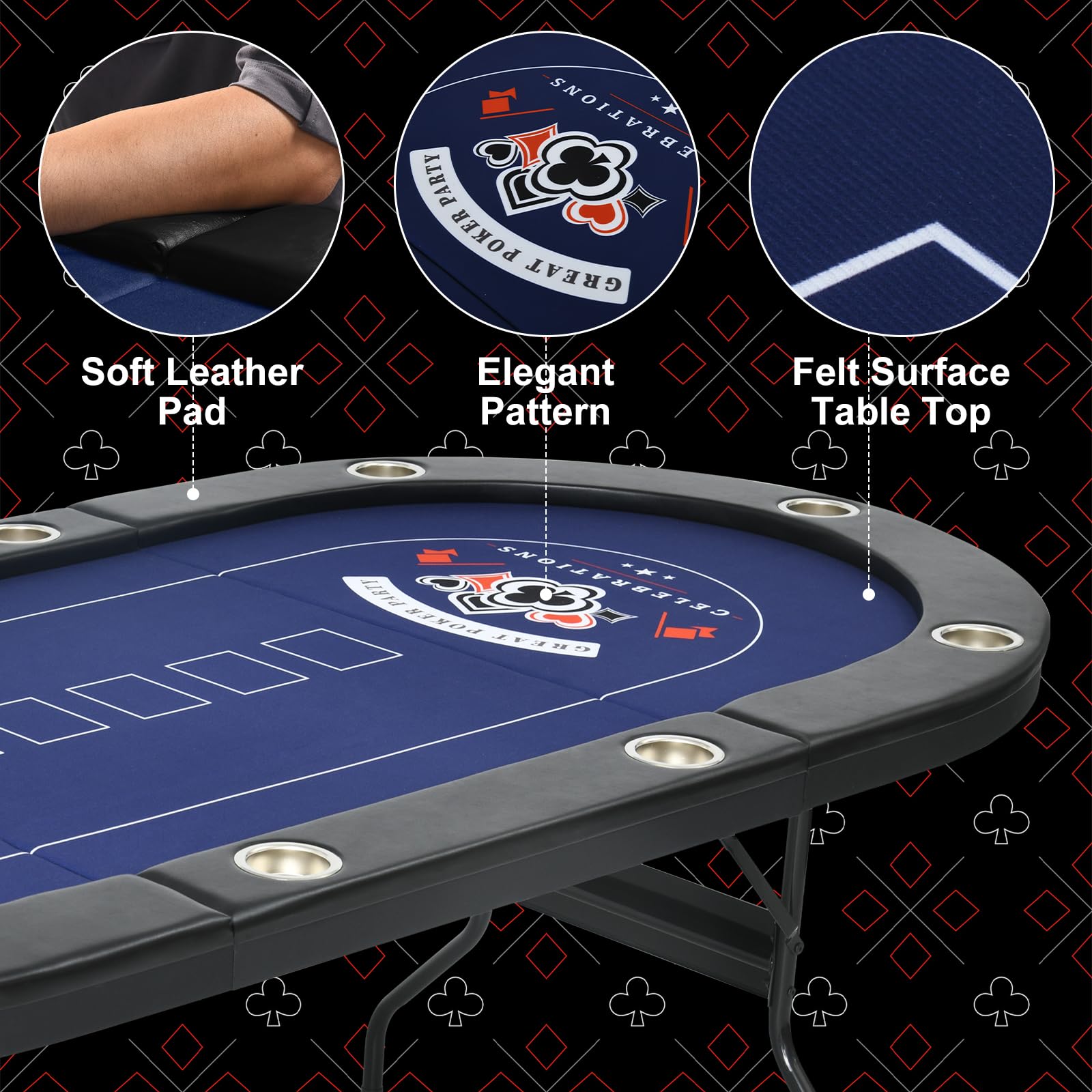 10 Player Foldable Poker Table - 84