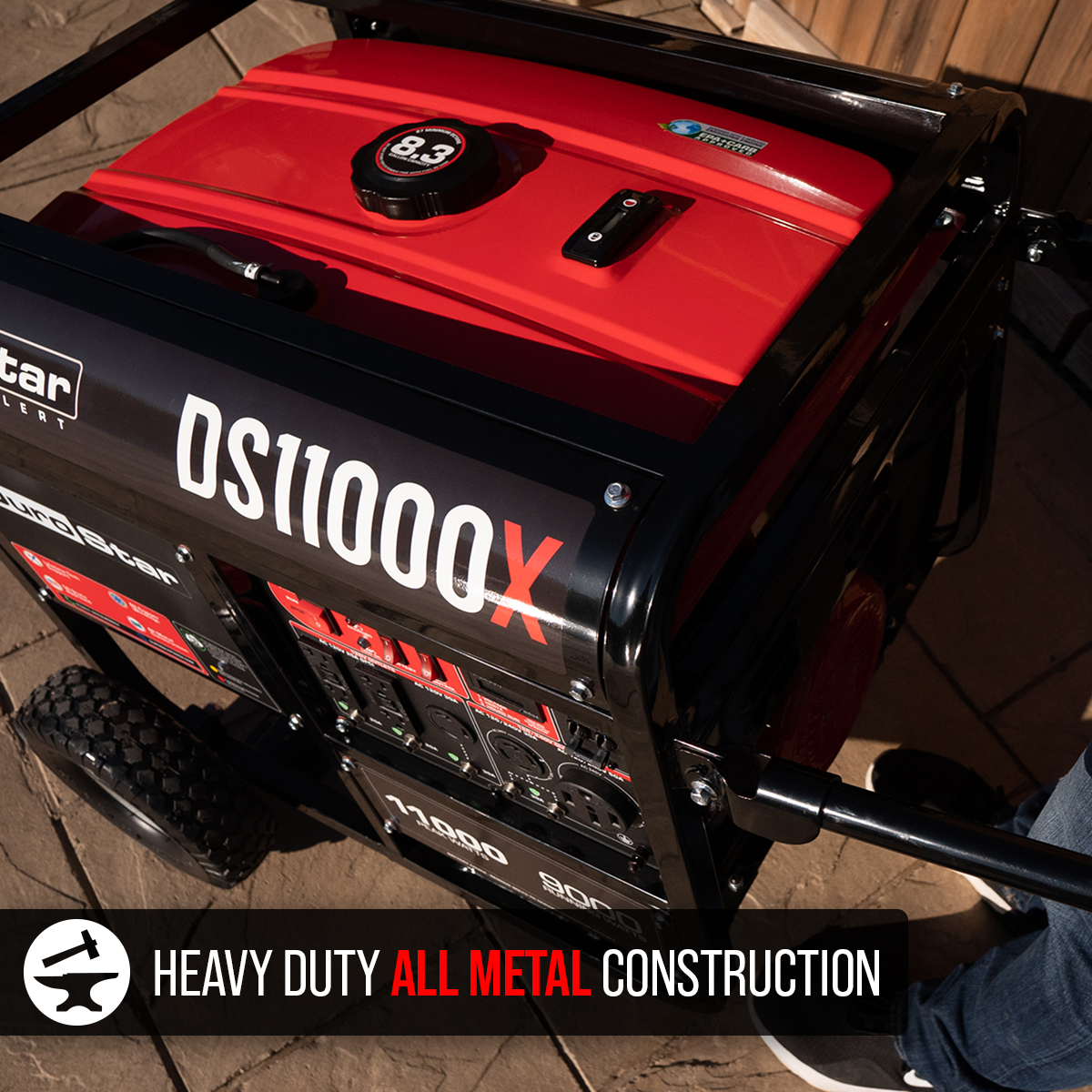 11,000 Watt Portable Gasoline Generator with CO Alert - Reliable Backup Power for Home, Camping & Emergency Use