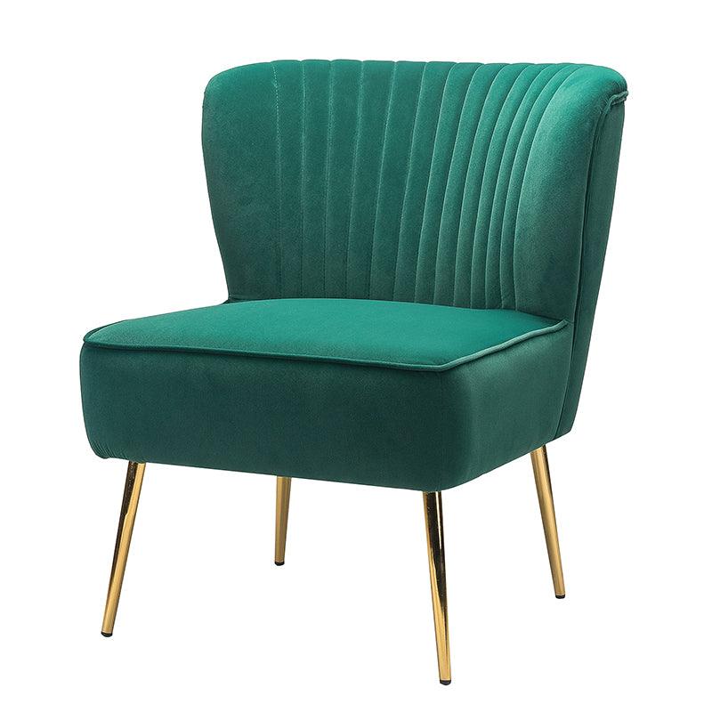 Lola Velvet Side Chair - Modern Upholstered Accent Chair for Living Room, Bedroom & Office - Soft Velvet Fabric with Sturdy Wooden Legs - Perfect for Dining, Lounge & Home Decor