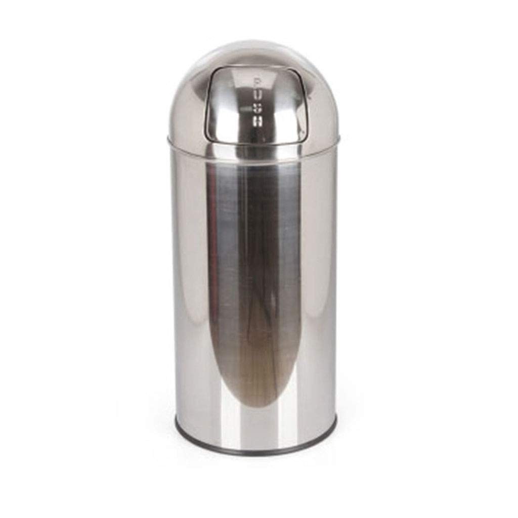 HUOQILIN 30 Gallon Stainless Steel Outdoor Trash Can with Round Shake Lid - Large Capacity Garbage Bin for Park, Community, and Sanitation Use - Durable & Weatherproof for Patio, Backyard, and Public Spaces