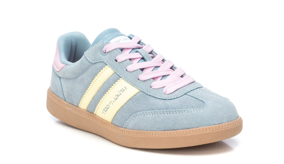 TEDDY SMITH Women's Pale Blue & Pink Running Shoes - Lightweight Comfortable Sneakers for Jogging, Gym Workouts & Casual Wear
